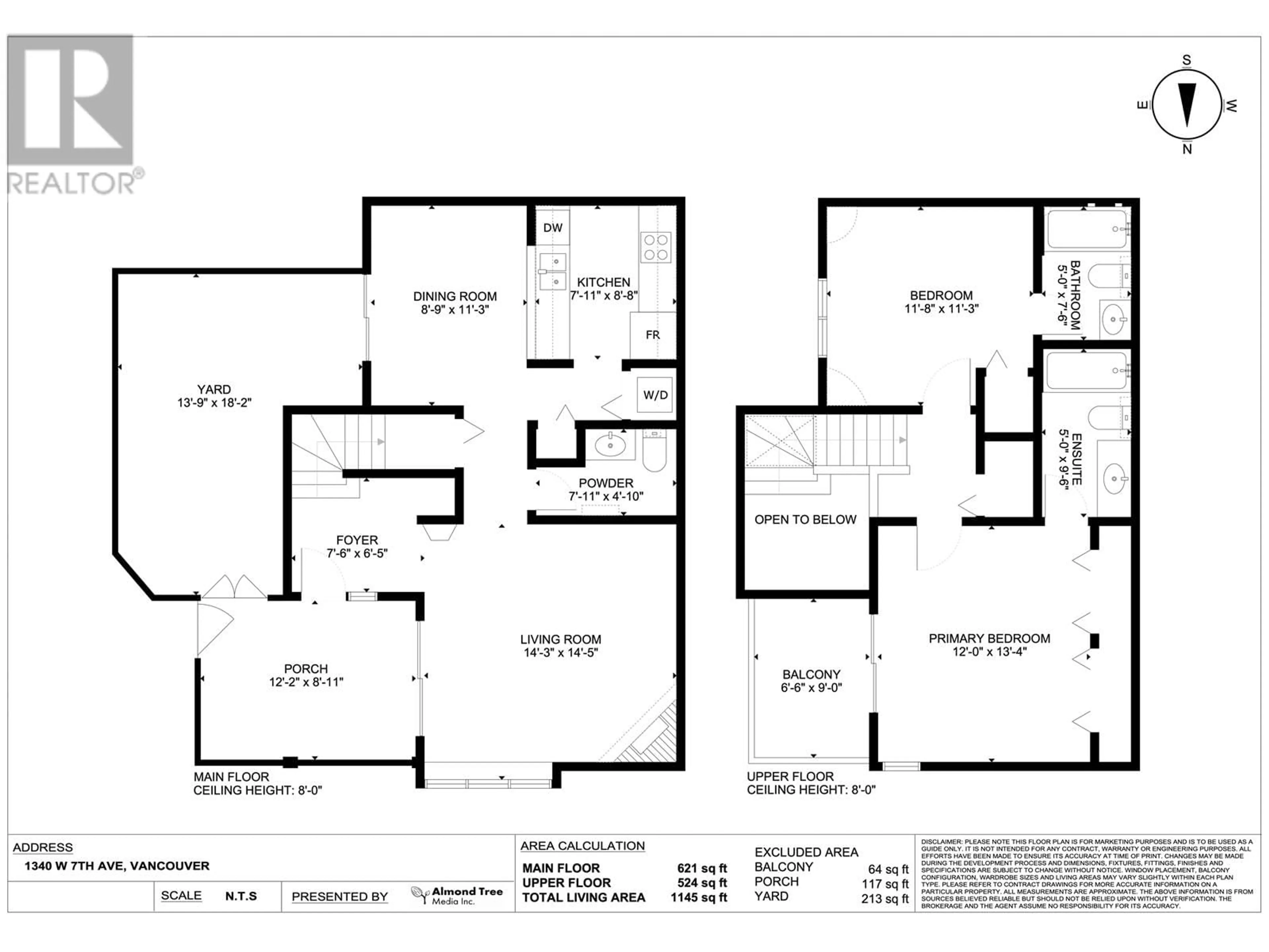 Floor plan for 1340 W 7TH AVENUE, Vancouver British Columbia V6H3W5