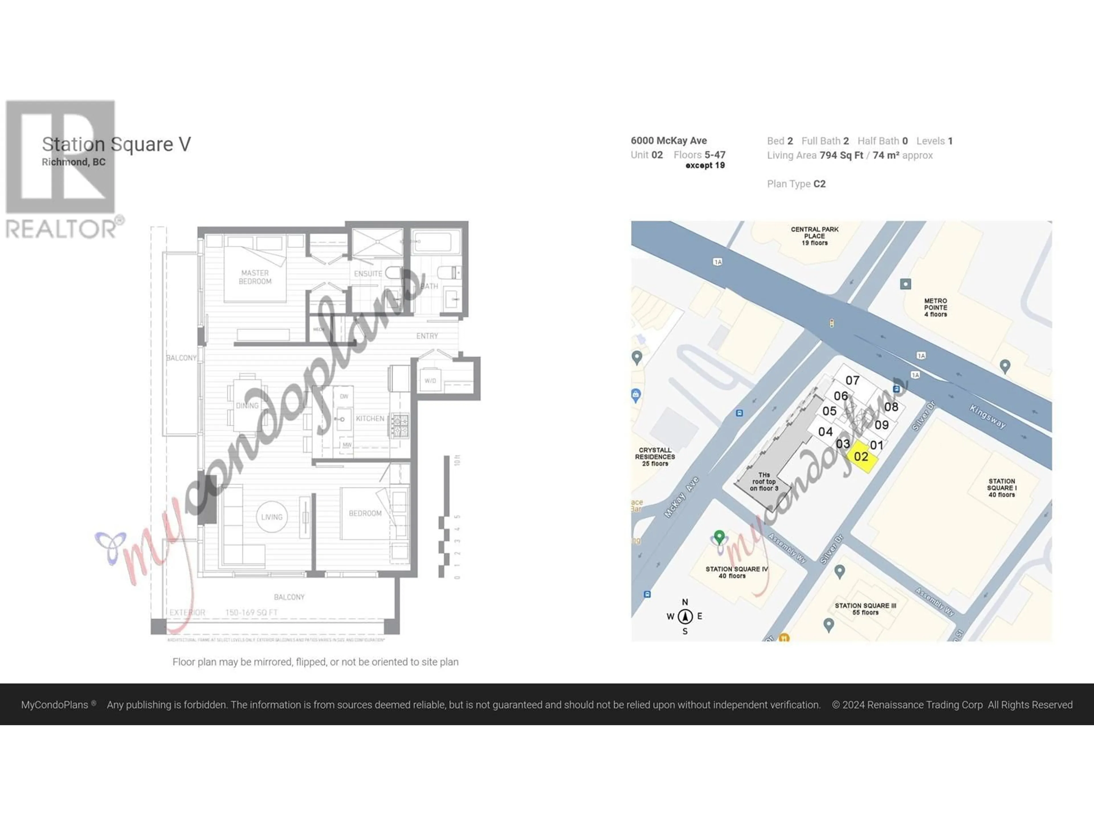 Floor plan for 702 6000 MCKAY AVENUE, Burnaby British Columbia V5H0K2