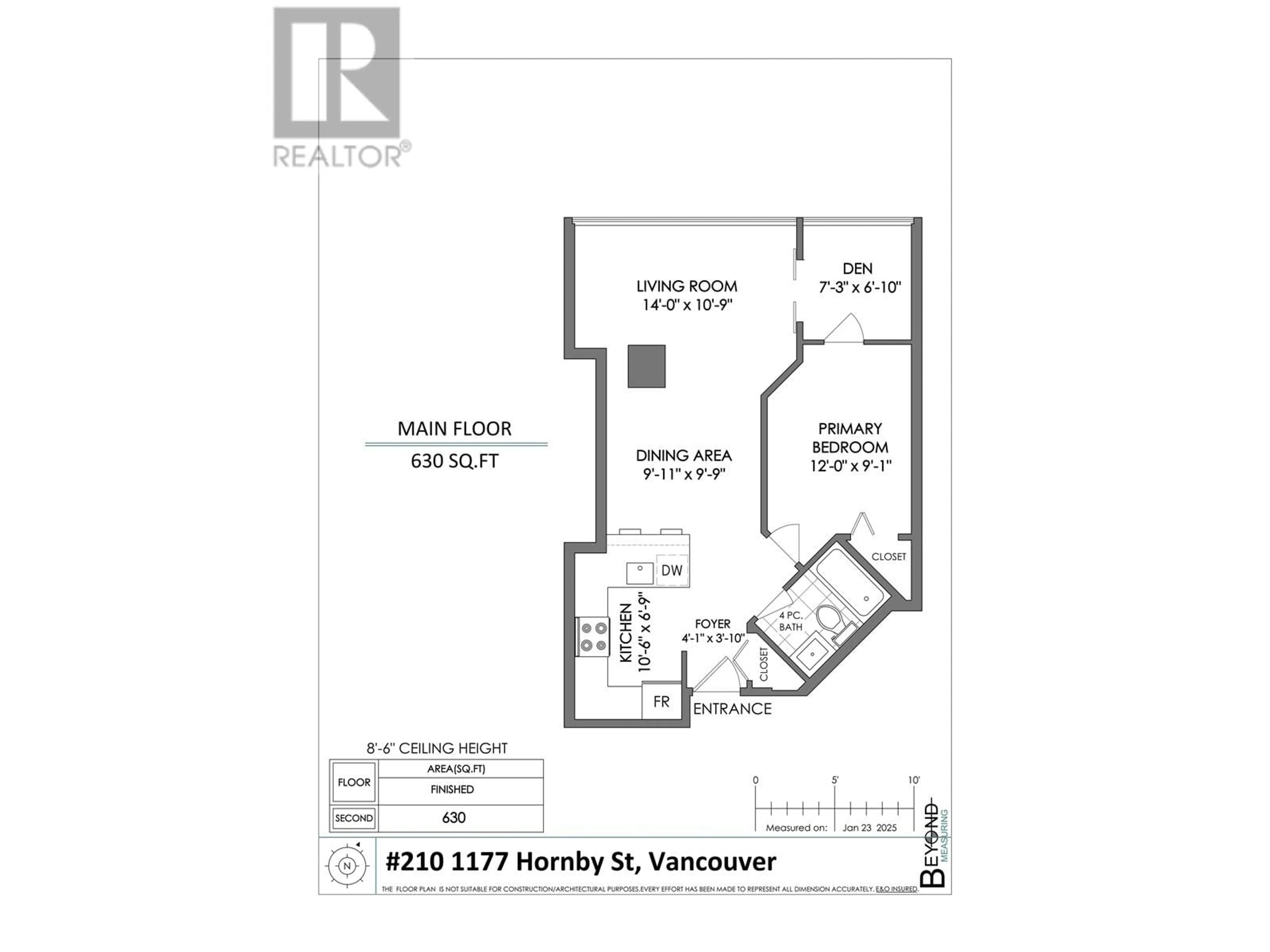 Floor plan for 210 1177 HORNBY STREET, Vancouver British Columbia V6Z2E9