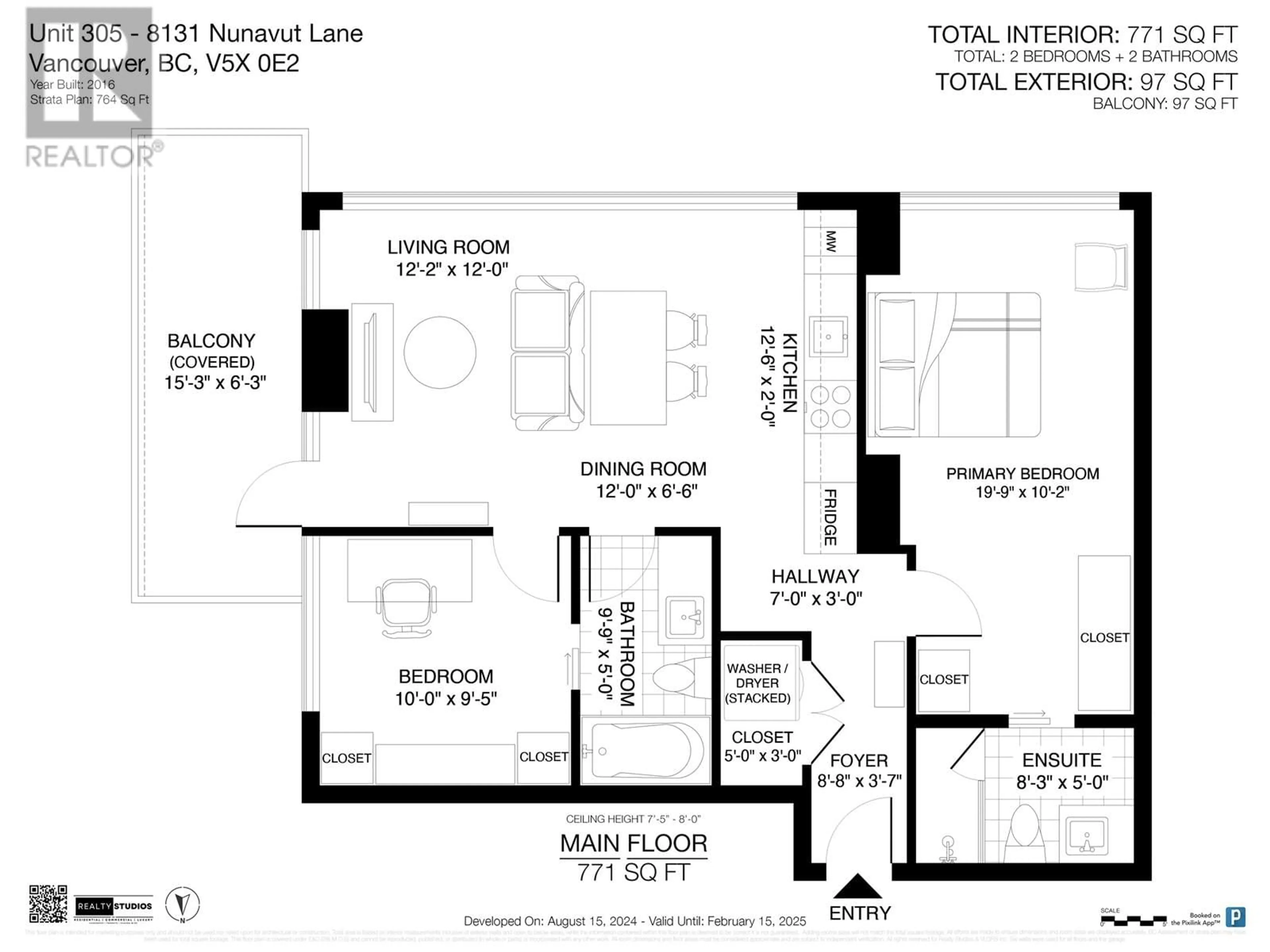 Floor plan for 305 8131 NUNAVUT LANE, Vancouver British Columbia V5X0E2