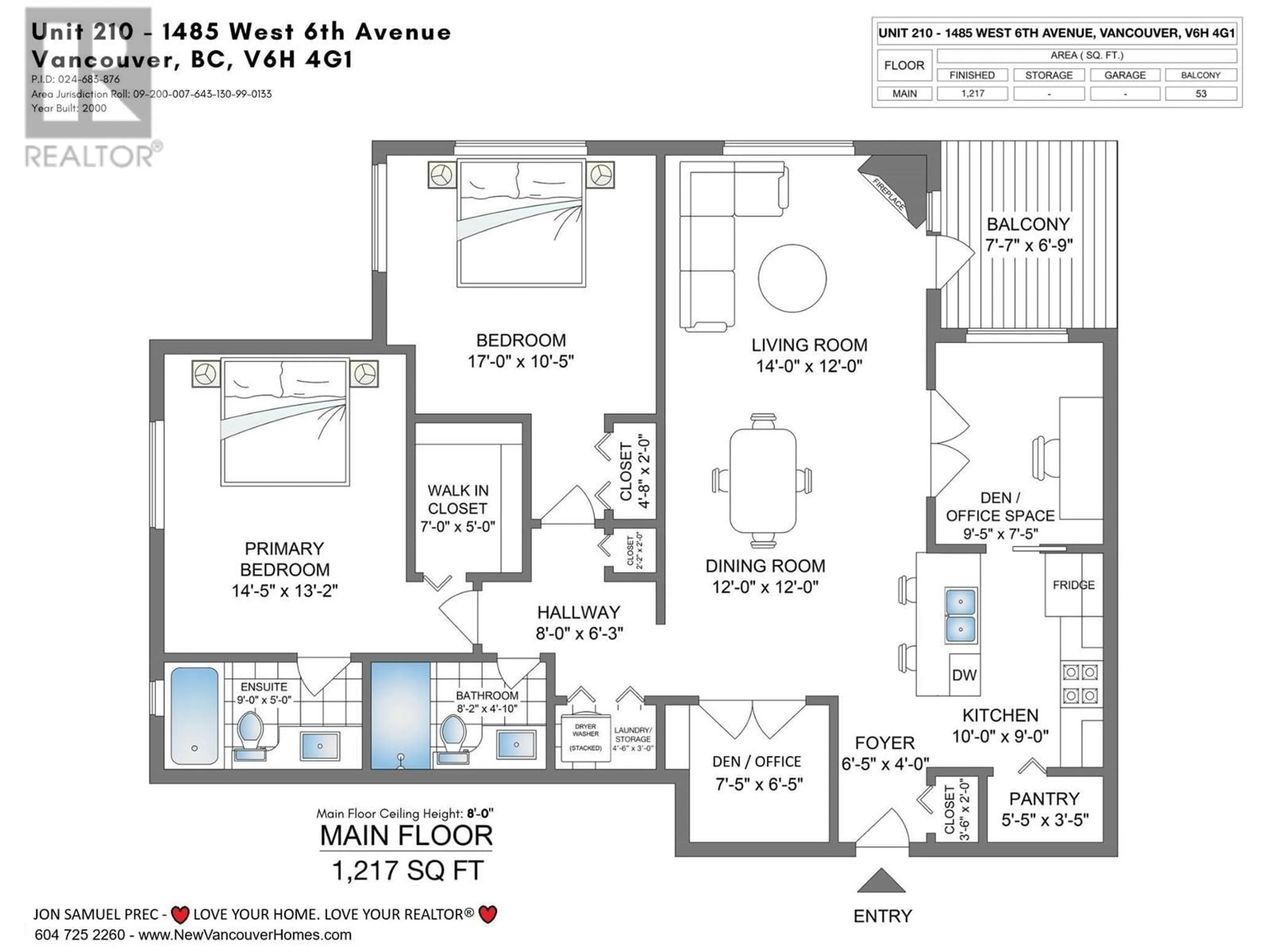 Floor plan for 1485 W 6TH AVENUE, Vancouver British Columbia V6H4G1