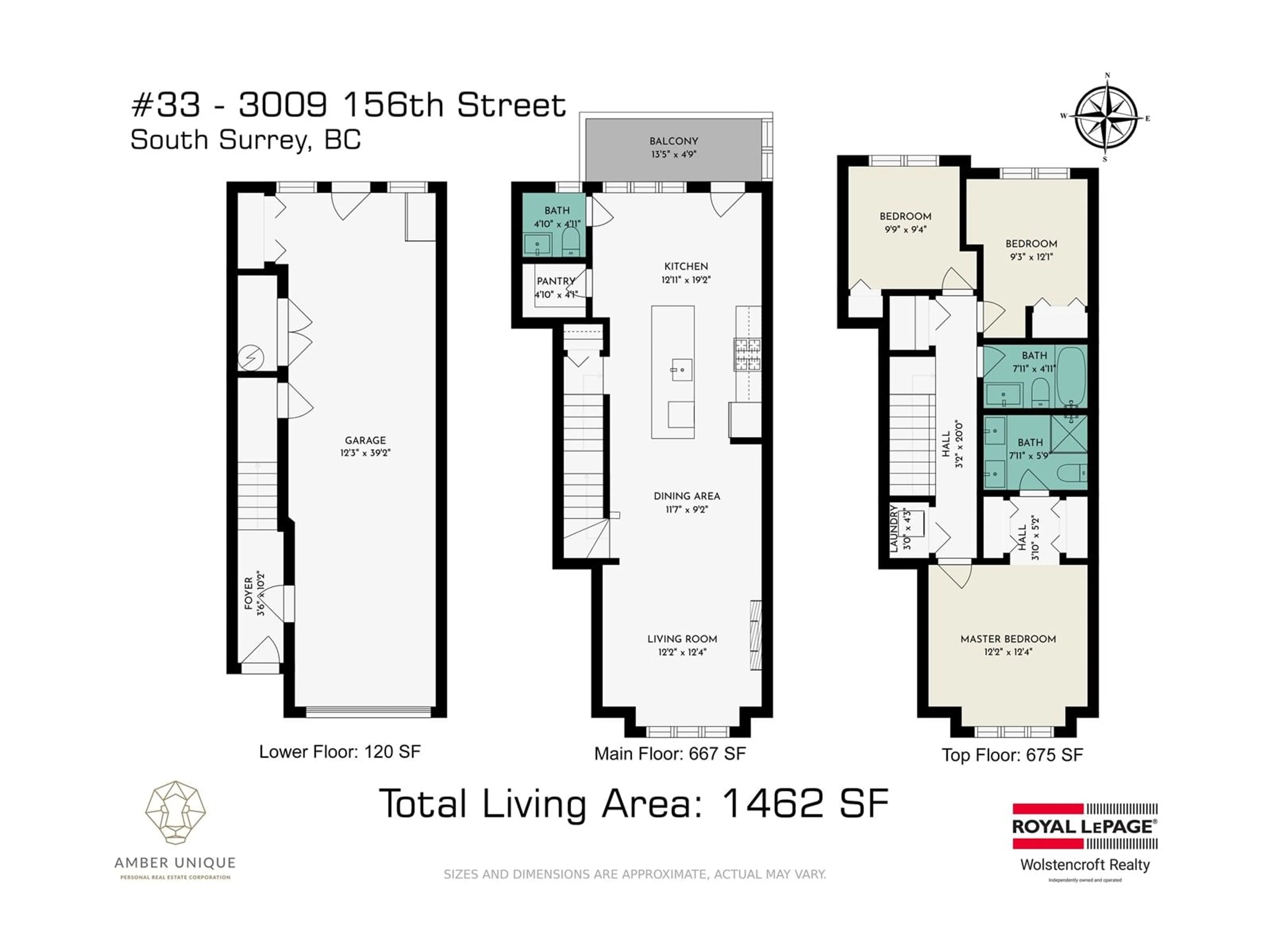 Floor plan for 33 3009 156 STREET, Surrey British Columbia V3Z0N9