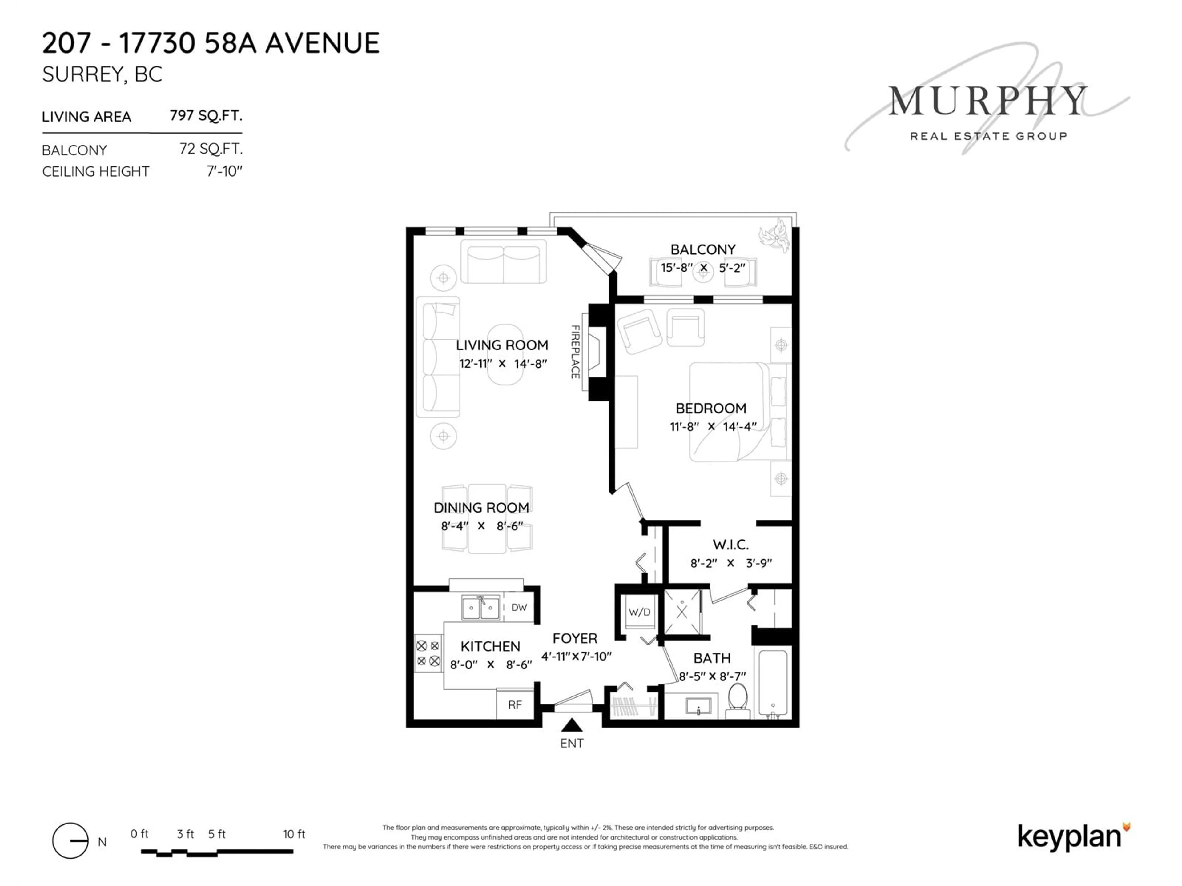 Floor plan for 207 17730 58A AVENUE, Surrey British Columbia V3S8M5