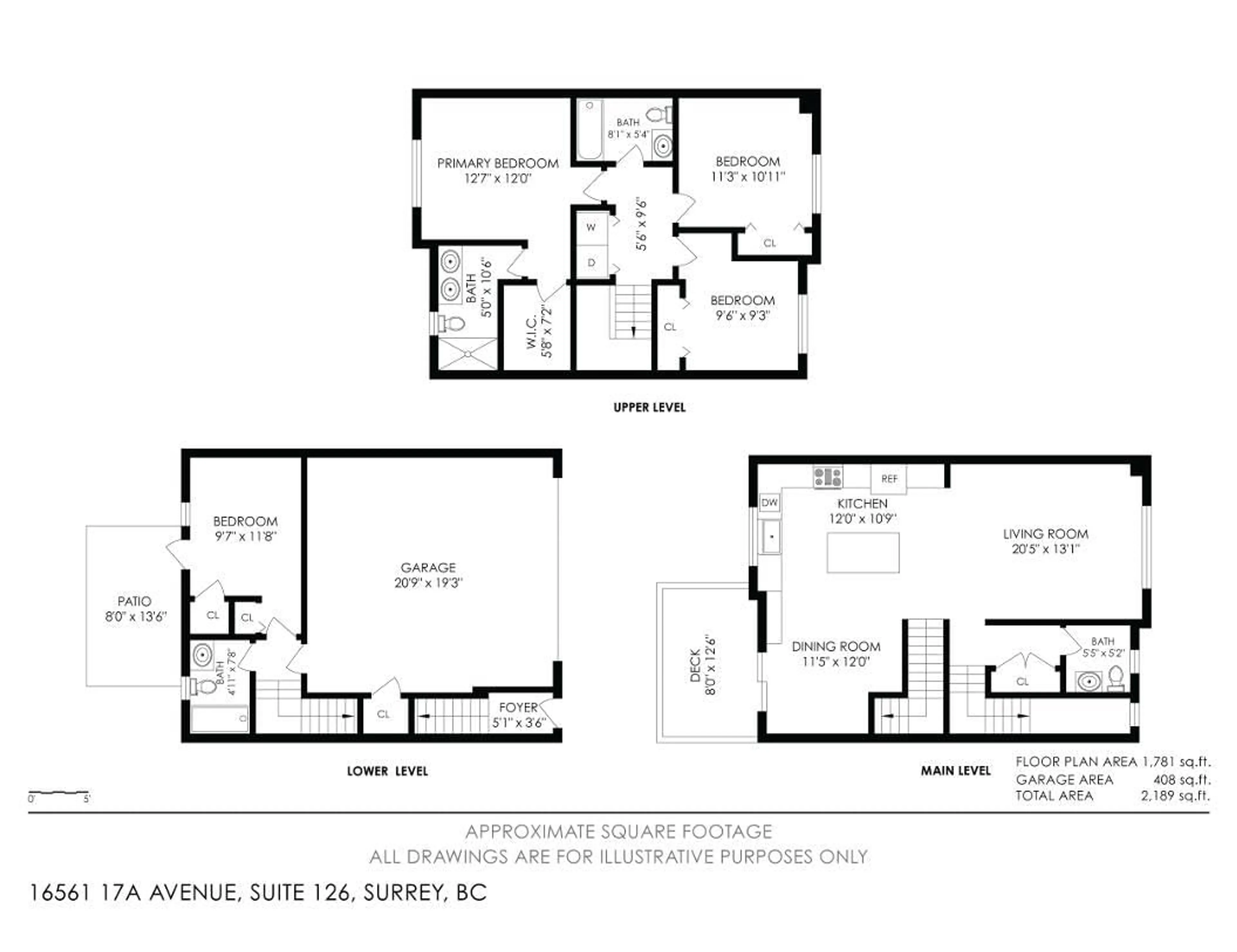 Floor plan for 126 16561 17A AVENUE, Surrey British Columbia V3Z1J3