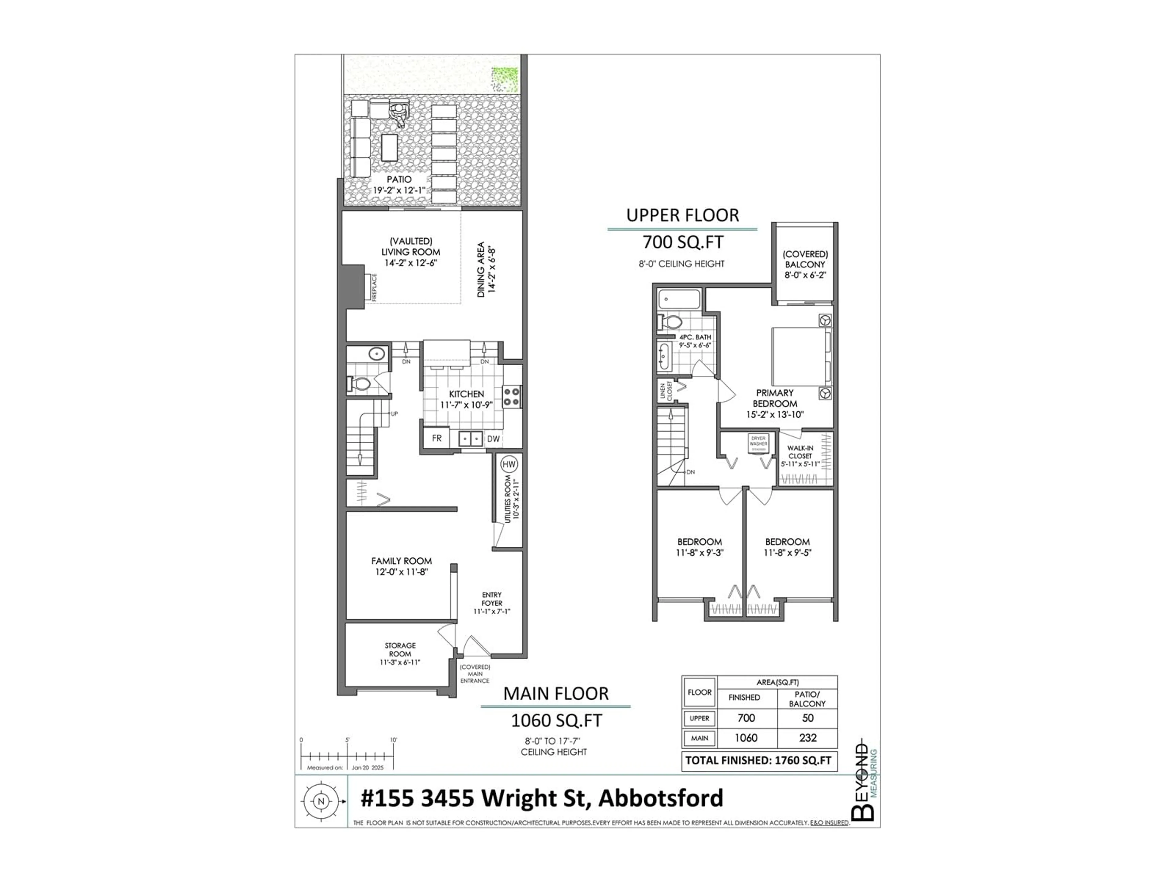 Floor plan for 155 3455 WRIGHT STREET, Abbotsford British Columbia V2S5P1