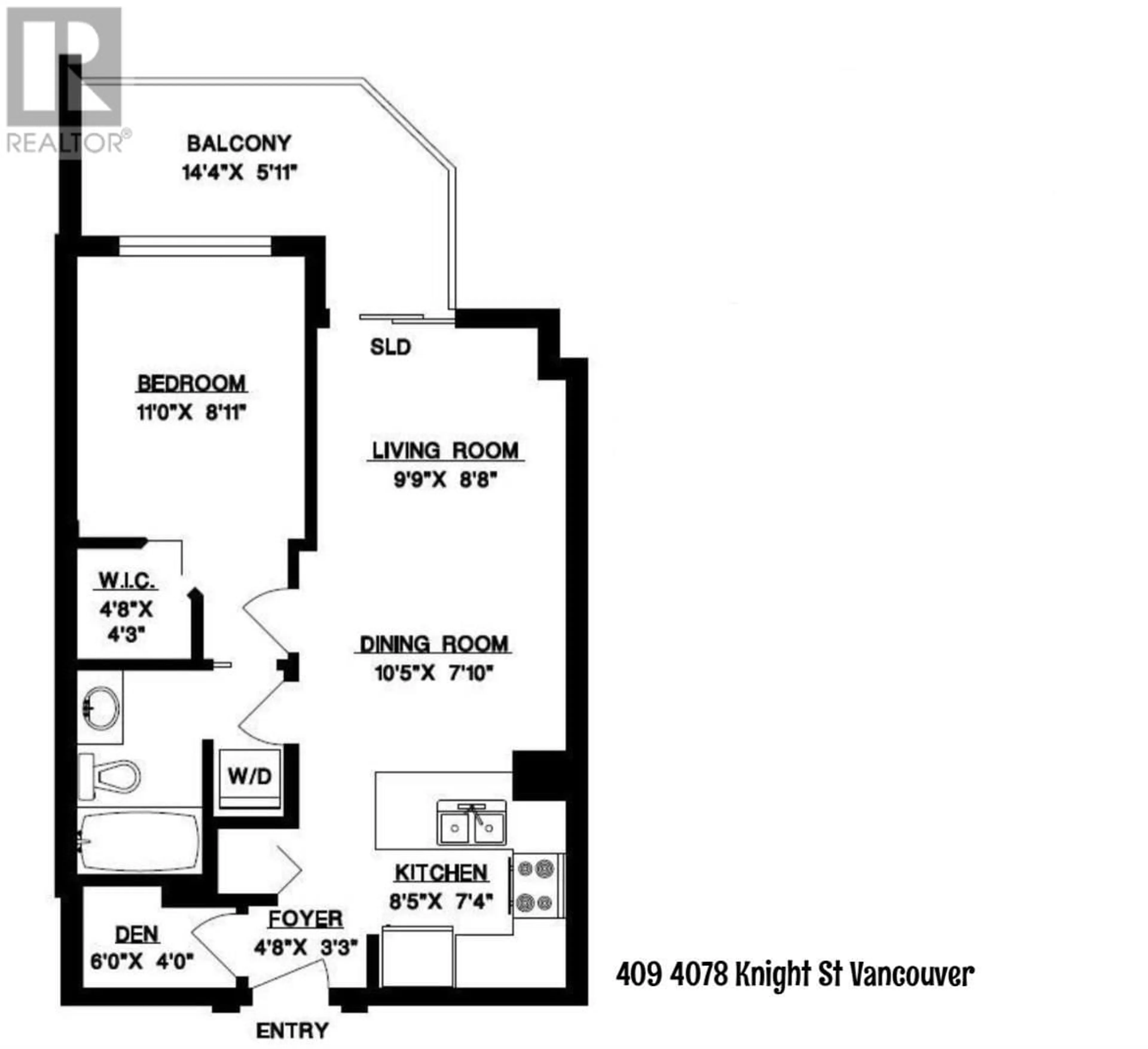 Floor plan for 409 4078 KNIGHT STREET, Vancouver British Columbia V5N5Y9