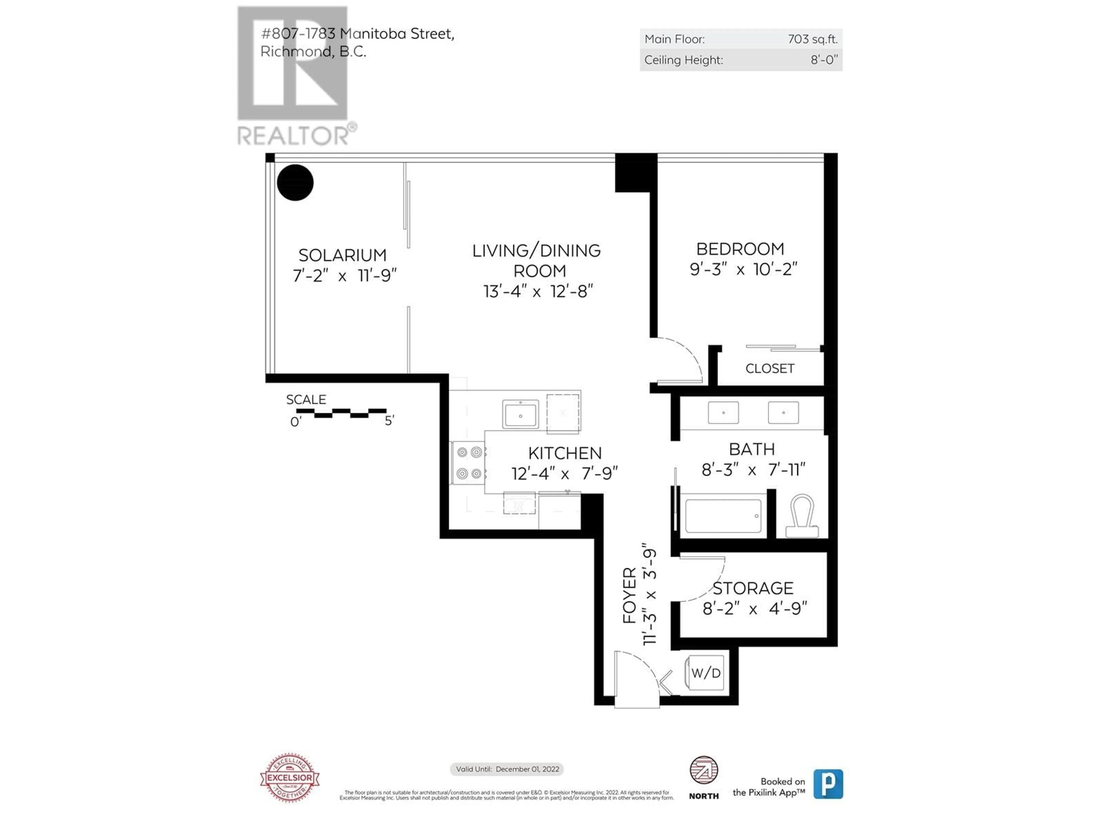 Floor plan for 807 1783 MANITOBA STREET, Vancouver British Columbia V5Y0K1