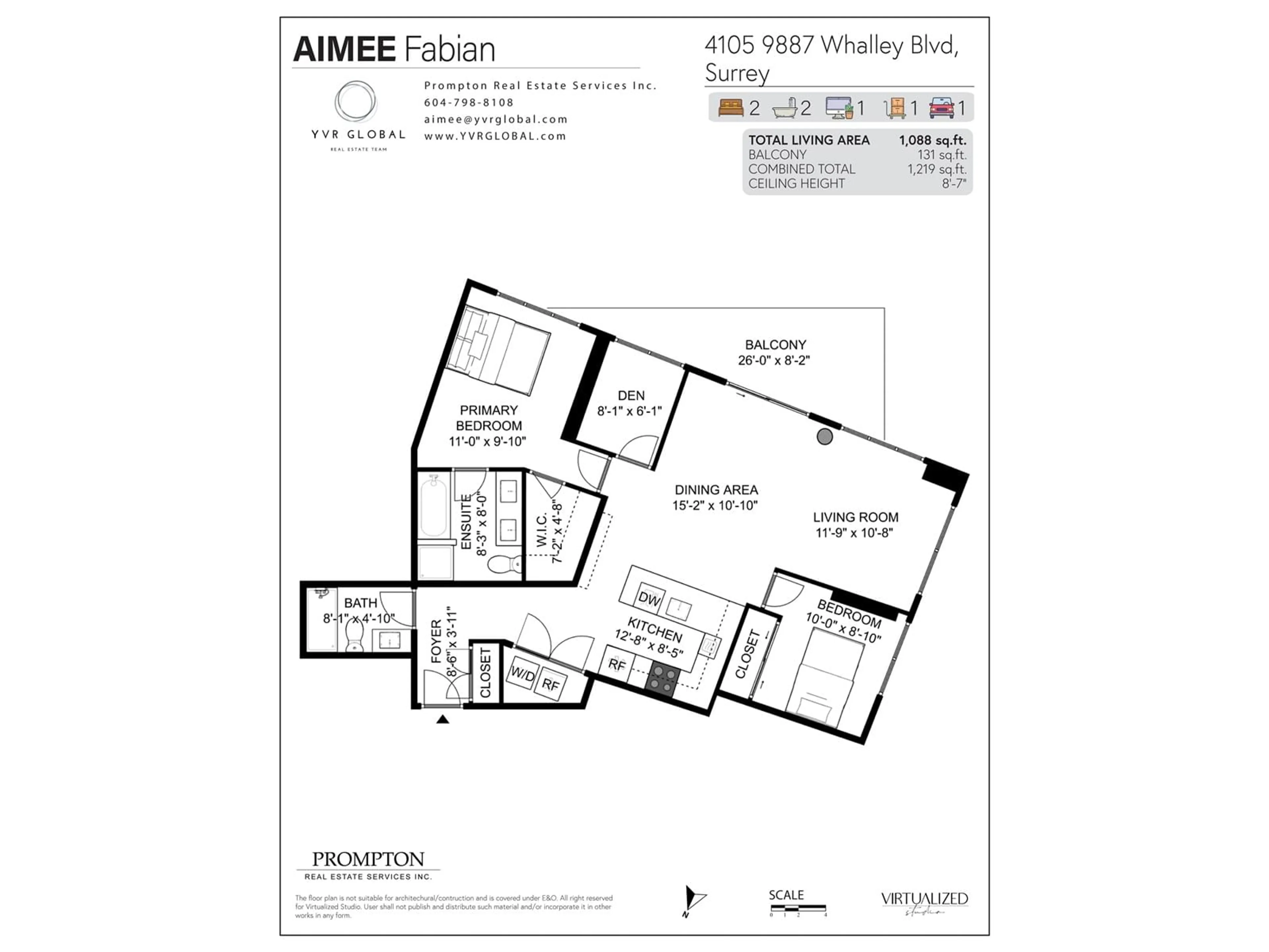 Floor plan for 4105 - 9887 WHALLEY, Surrey British Columbia V3T0P4