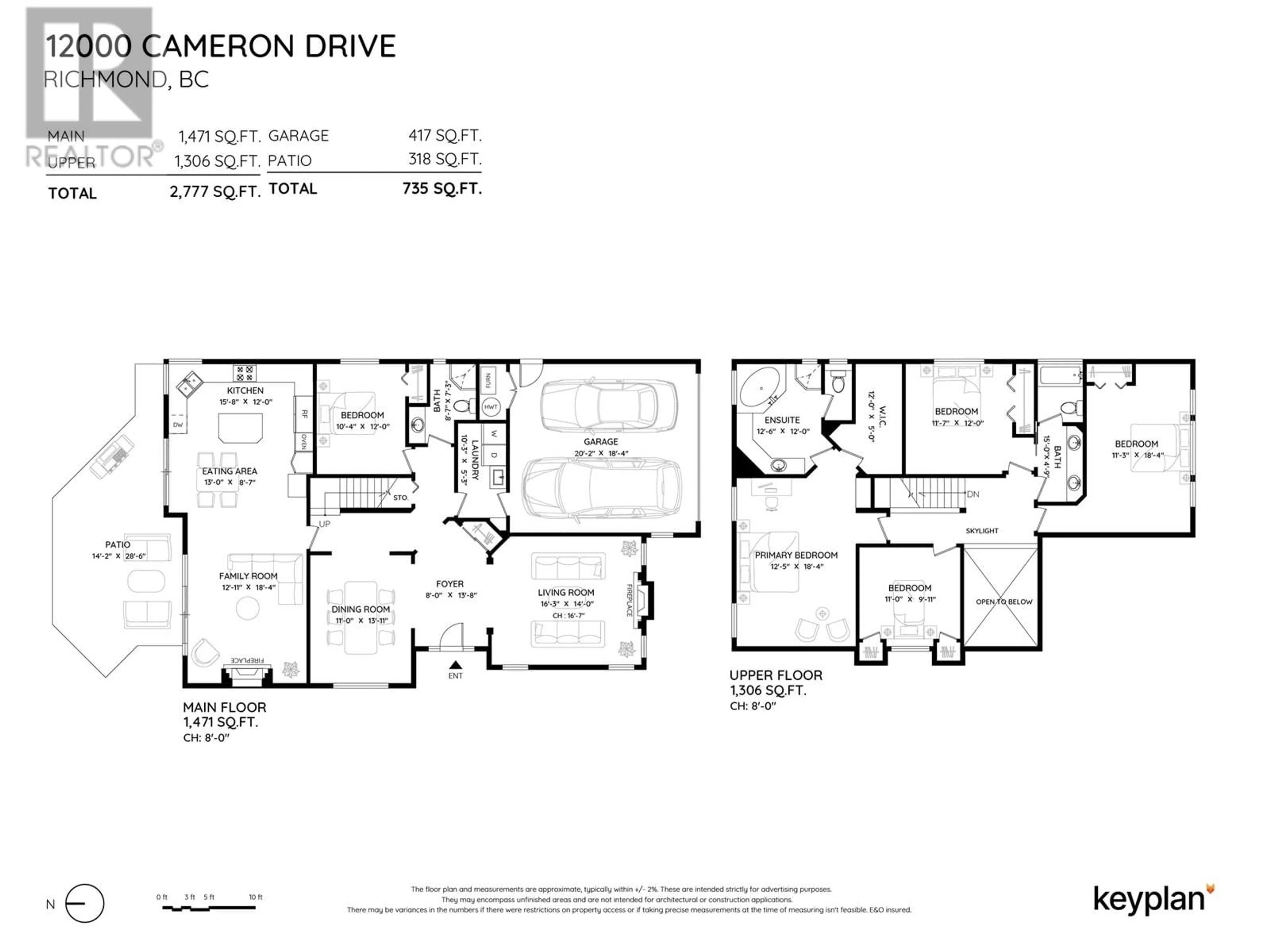 Floor plan for 12000 CAMERON DRIVE, Richmond British Columbia V6V2T3