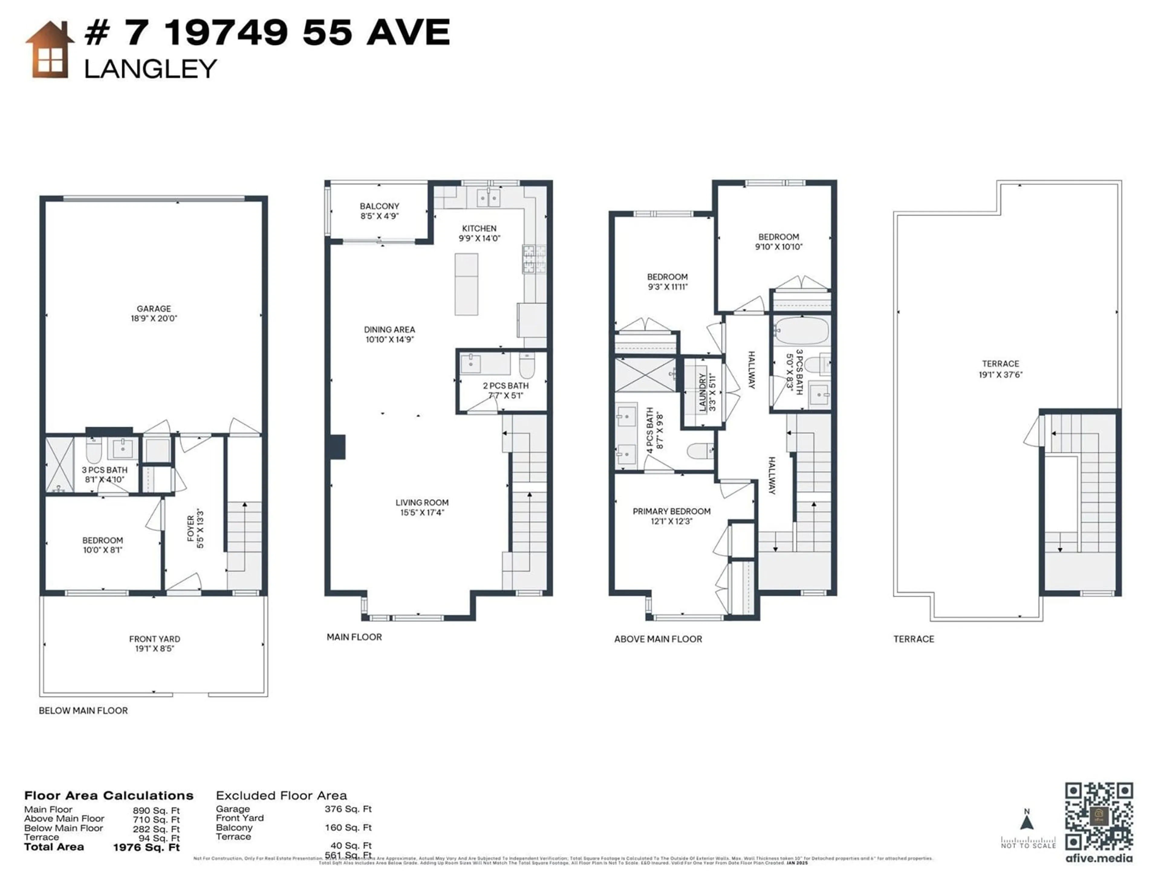 Floor plan for 7 19749 55 AVENUE, Langley British Columbia V3A0M2