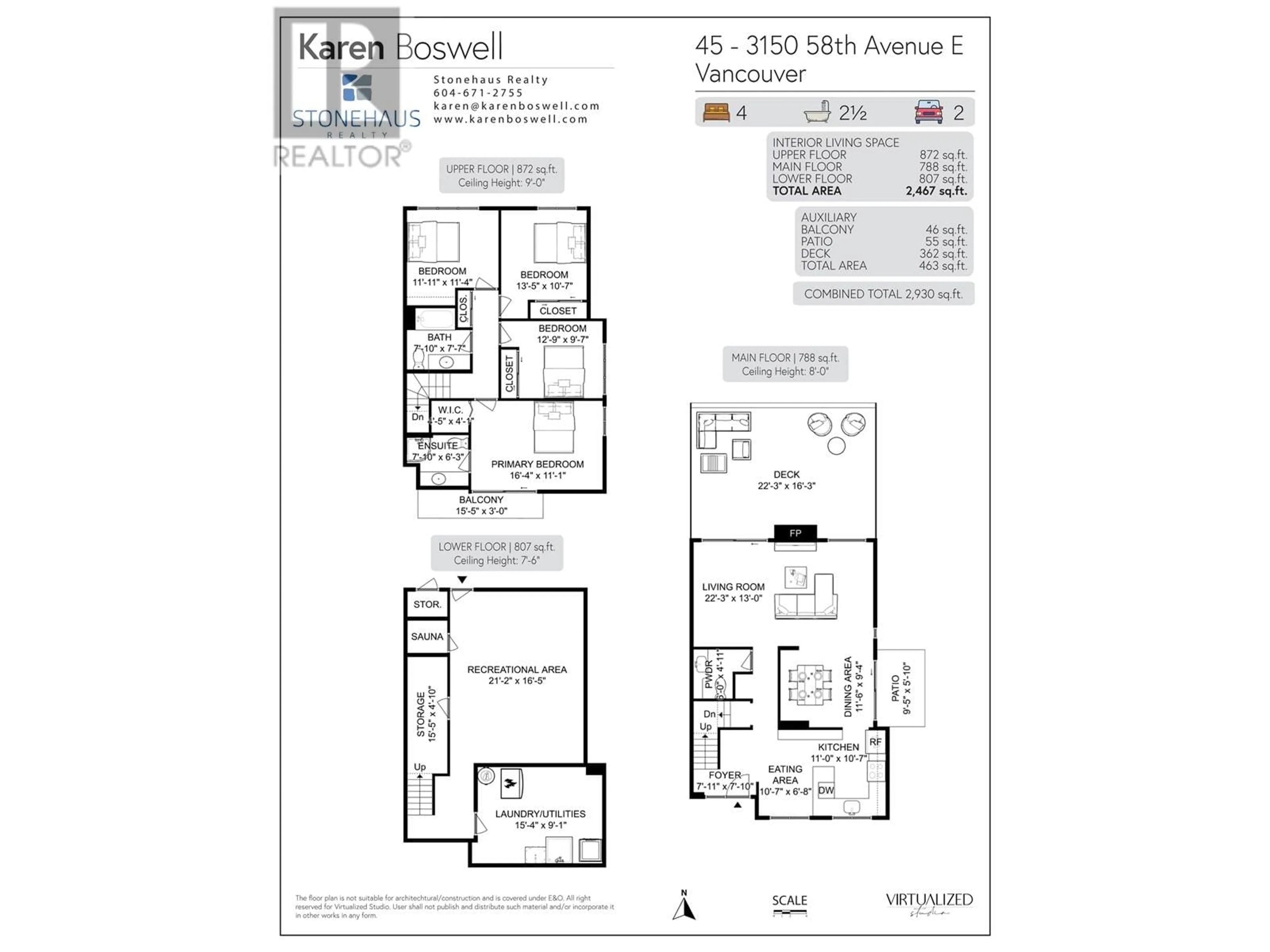 Floor plan for 45 3150 E 58TH AVENUE, Vancouver British Columbia V5S3S9