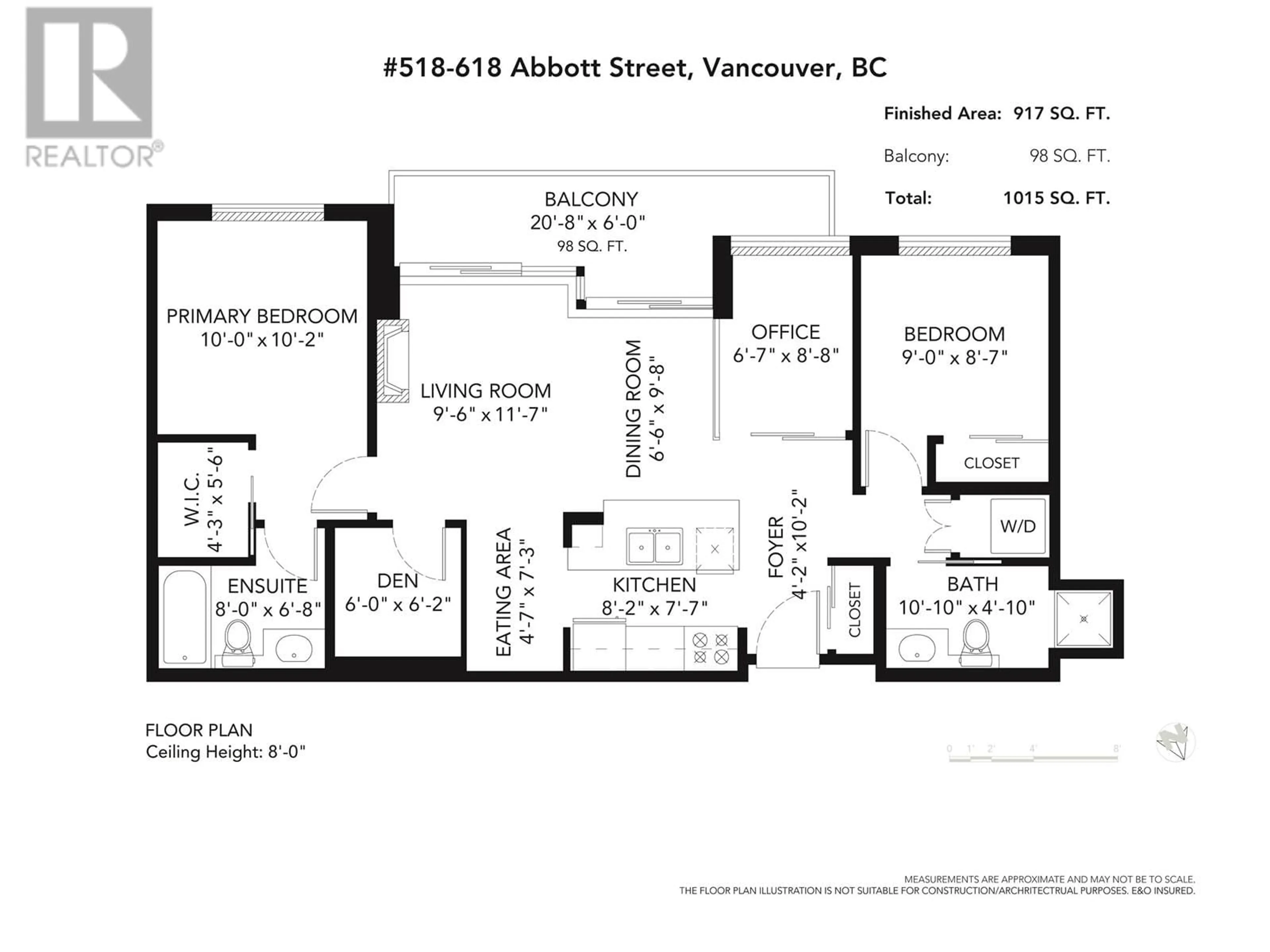 Floor plan for 518 618 ABBOTT STREET, Vancouver British Columbia V6B0C1