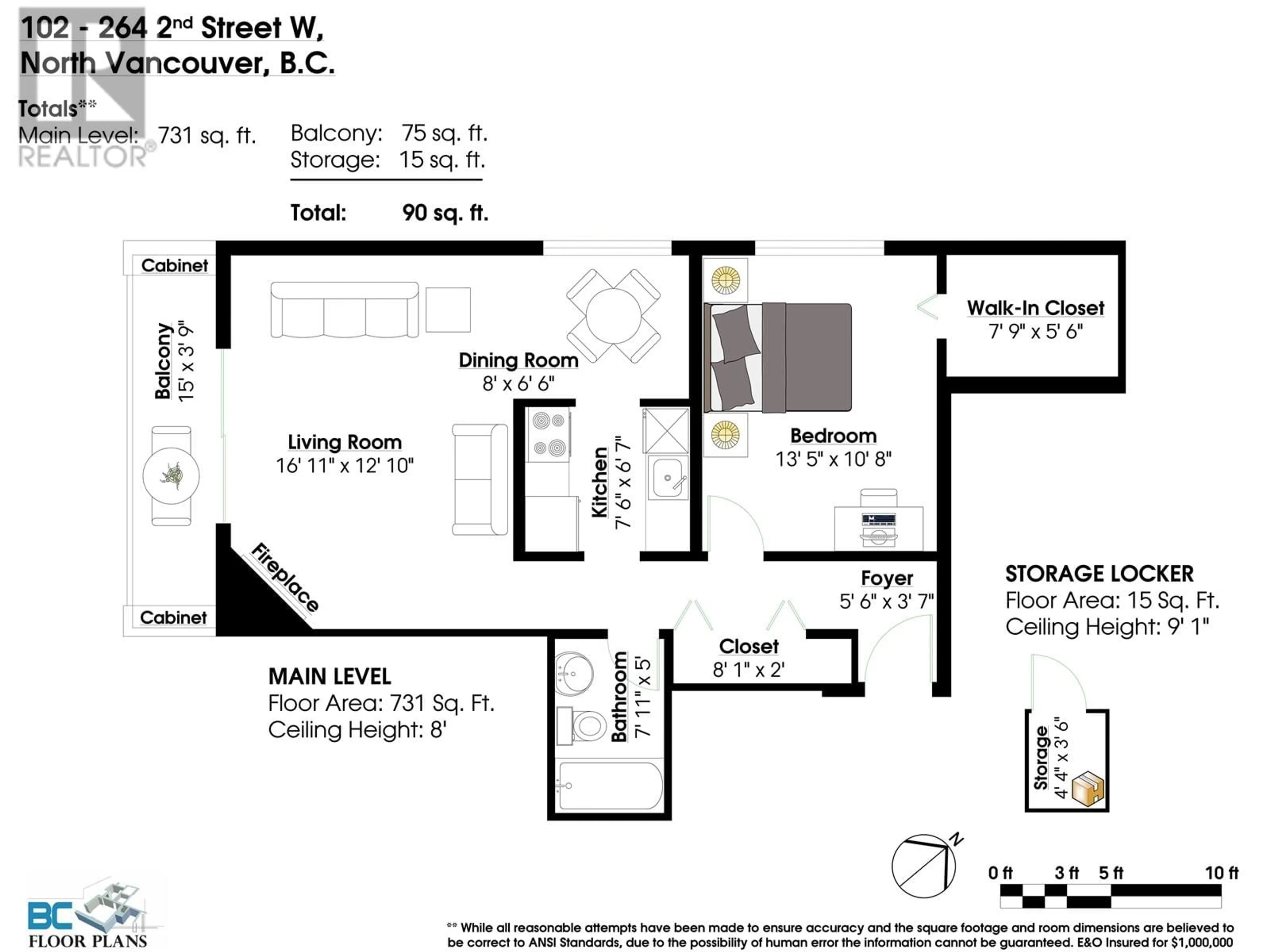 Floor plan for 102 - 264 2ND STREET, North Vancouver British Columbia V7M1C8
