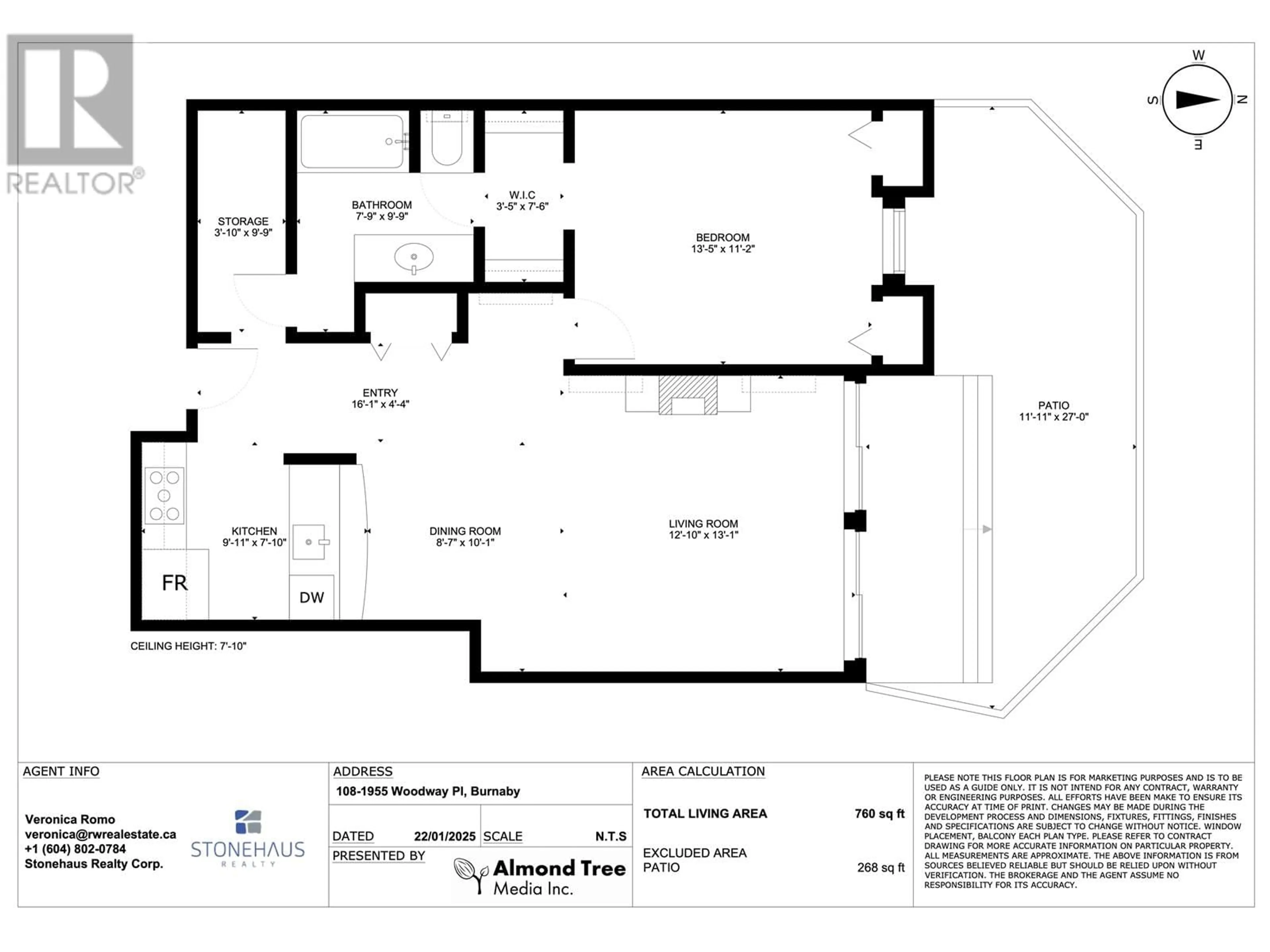 Floor plan for 108 - 1955 WOODWAY PLACE, Burnaby British Columbia V5B4S5