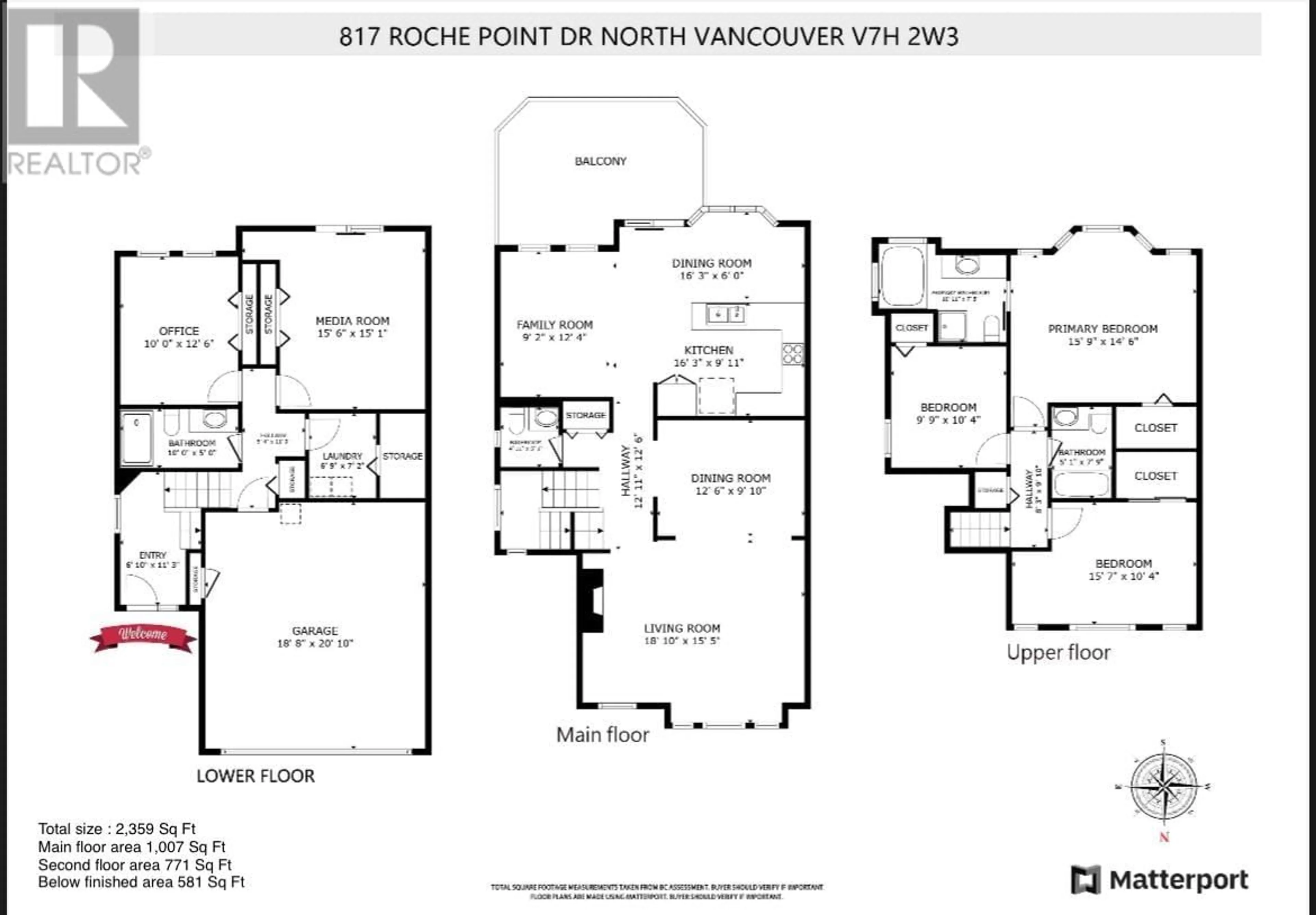 Floor plan for 817 ROCHE POINT DRIVE, North Vancouver British Columbia V7H2W3