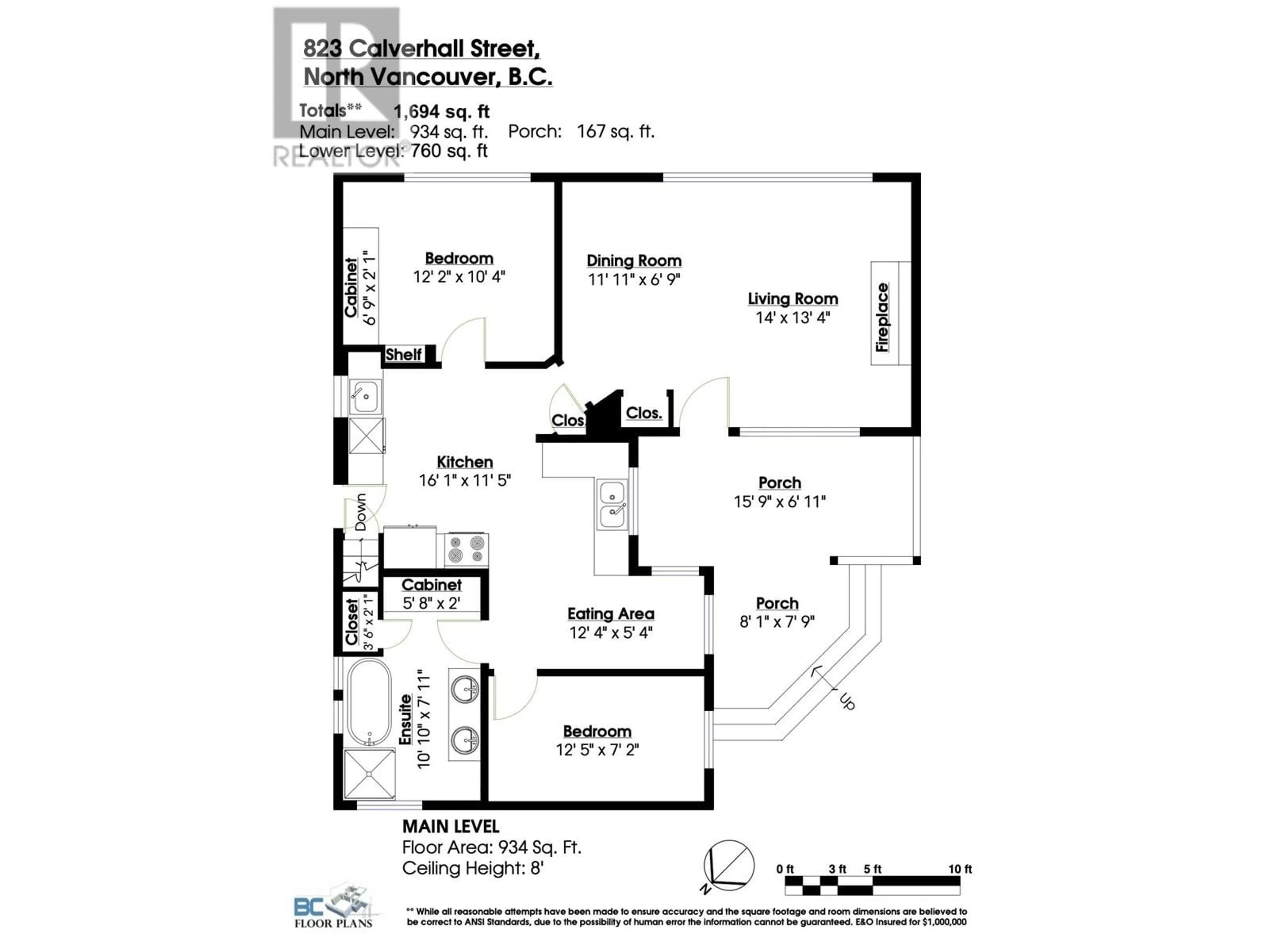 Floor plan for 823 CALVERHALL STREET, North Vancouver British Columbia V7L1X8