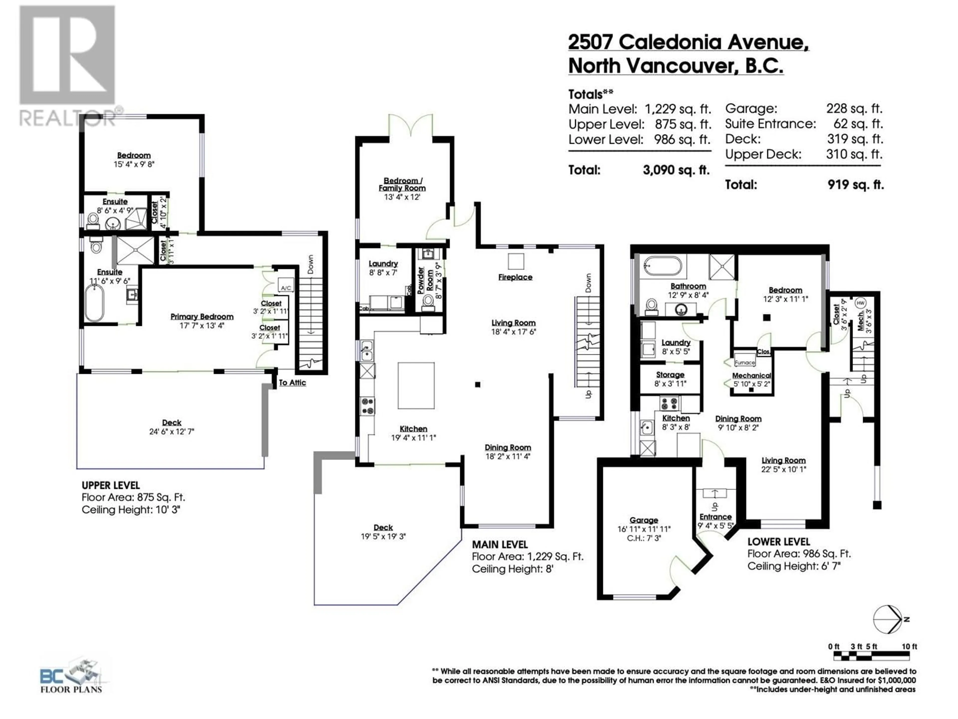 Floor plan for 2507 CALEDONIA AVENUE, North Vancouver British Columbia V7G1T8