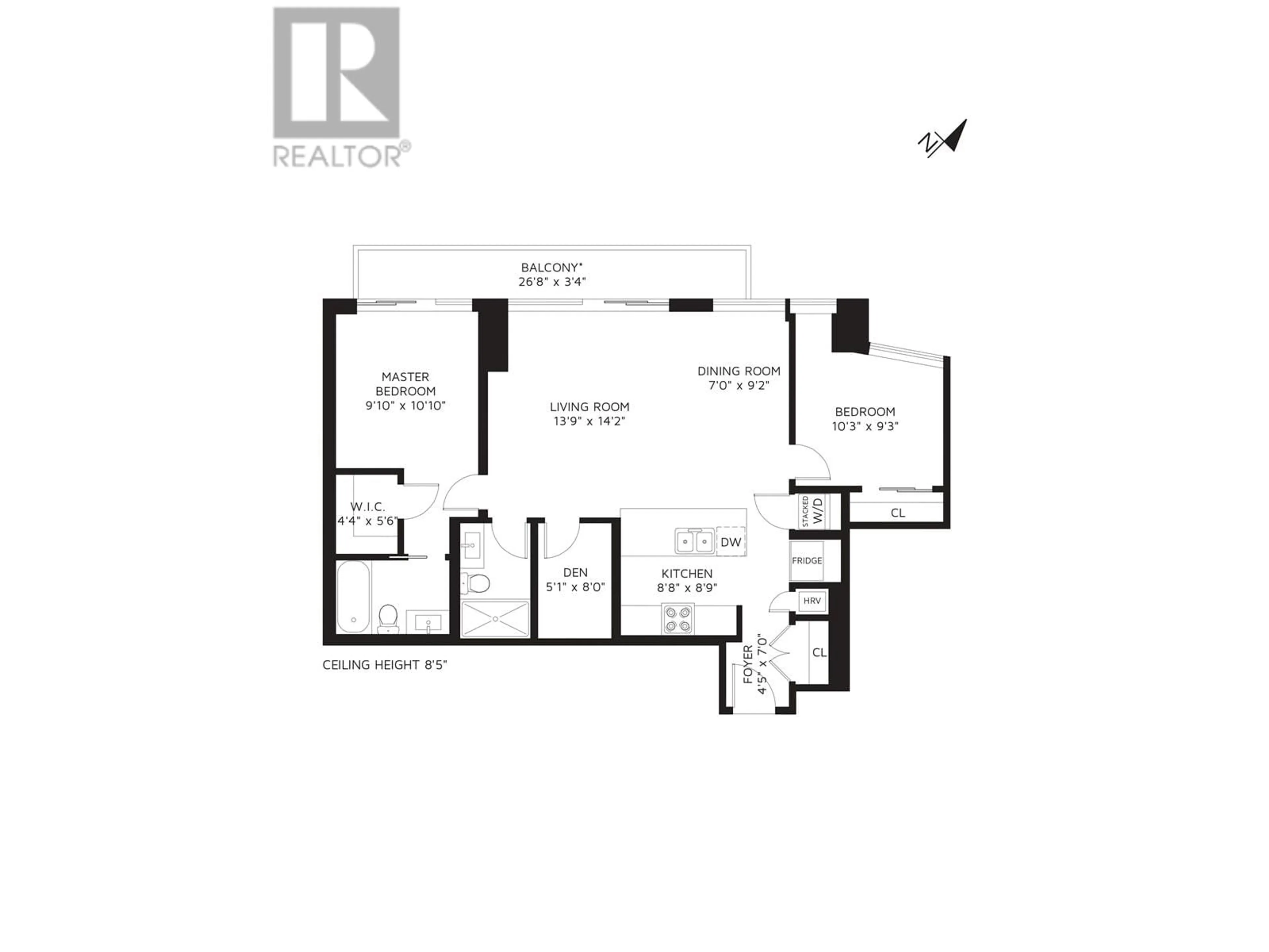 Floor plan for 902 1372 SEYMOUR STREET, Vancouver British Columbia V6Z2P7