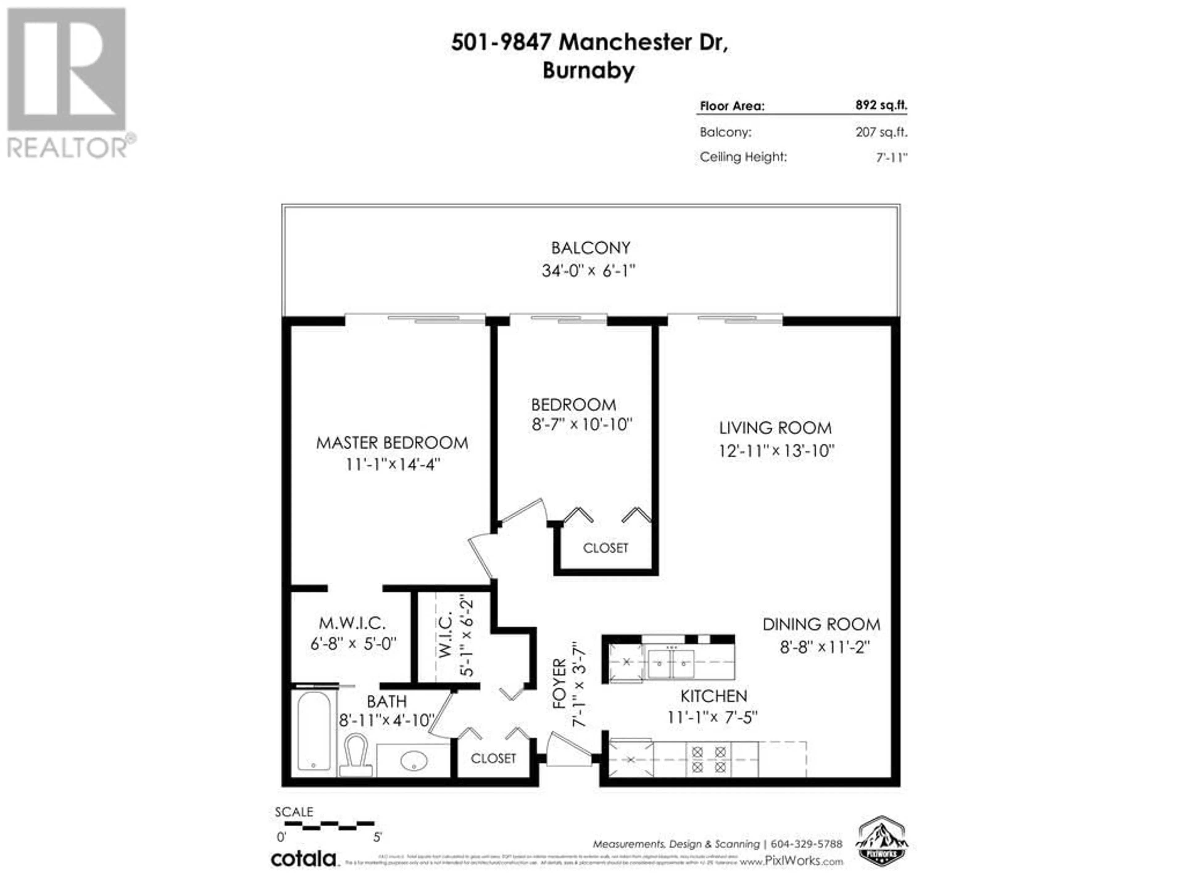 Floor plan for 501 9847 MANCHESTER DRIVE, Burnaby British Columbia V3N4P4