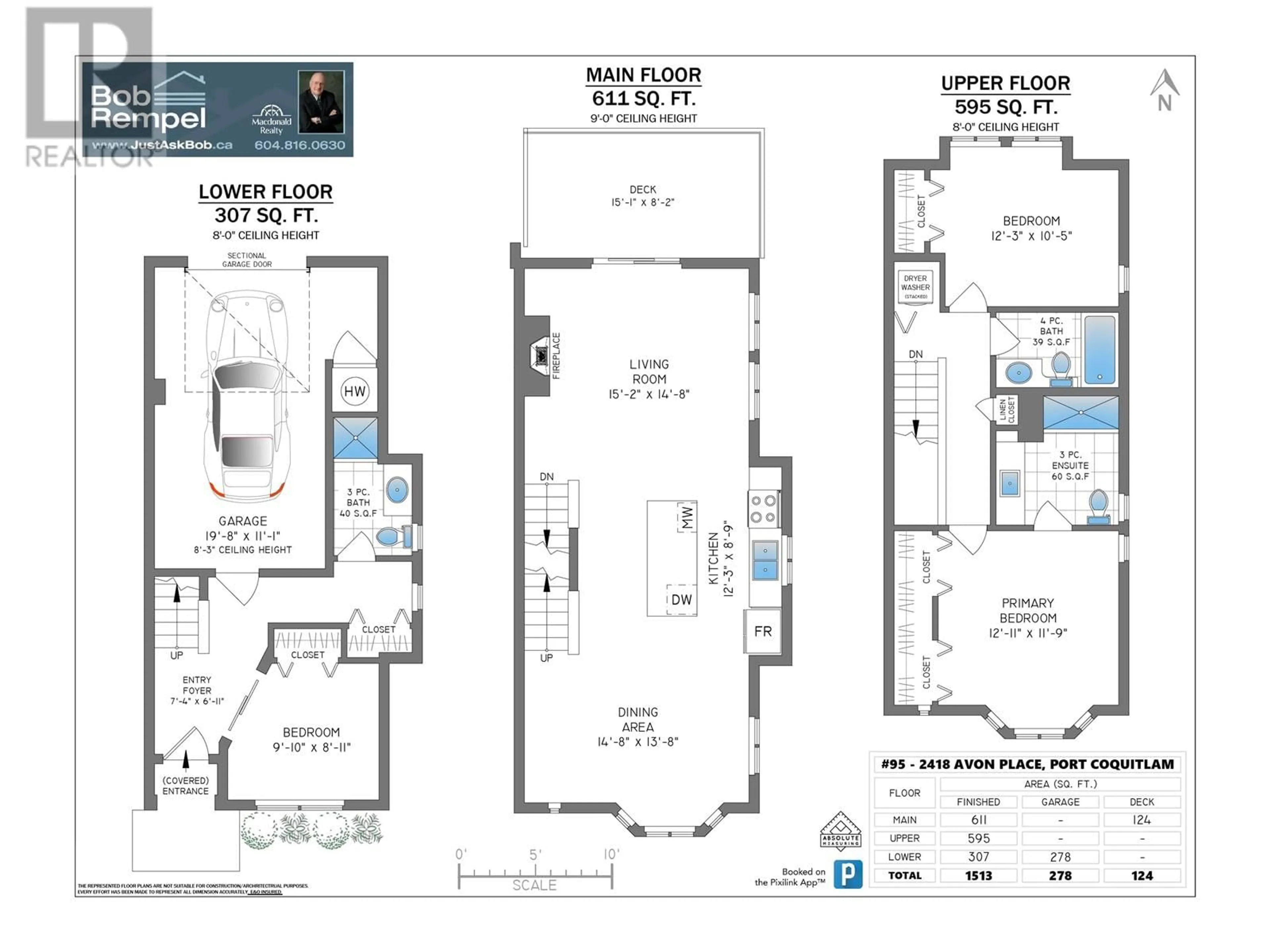 Floor plan for 95 2418 AVON PLACE, Port Coquitlam British Columbia V3B0C7