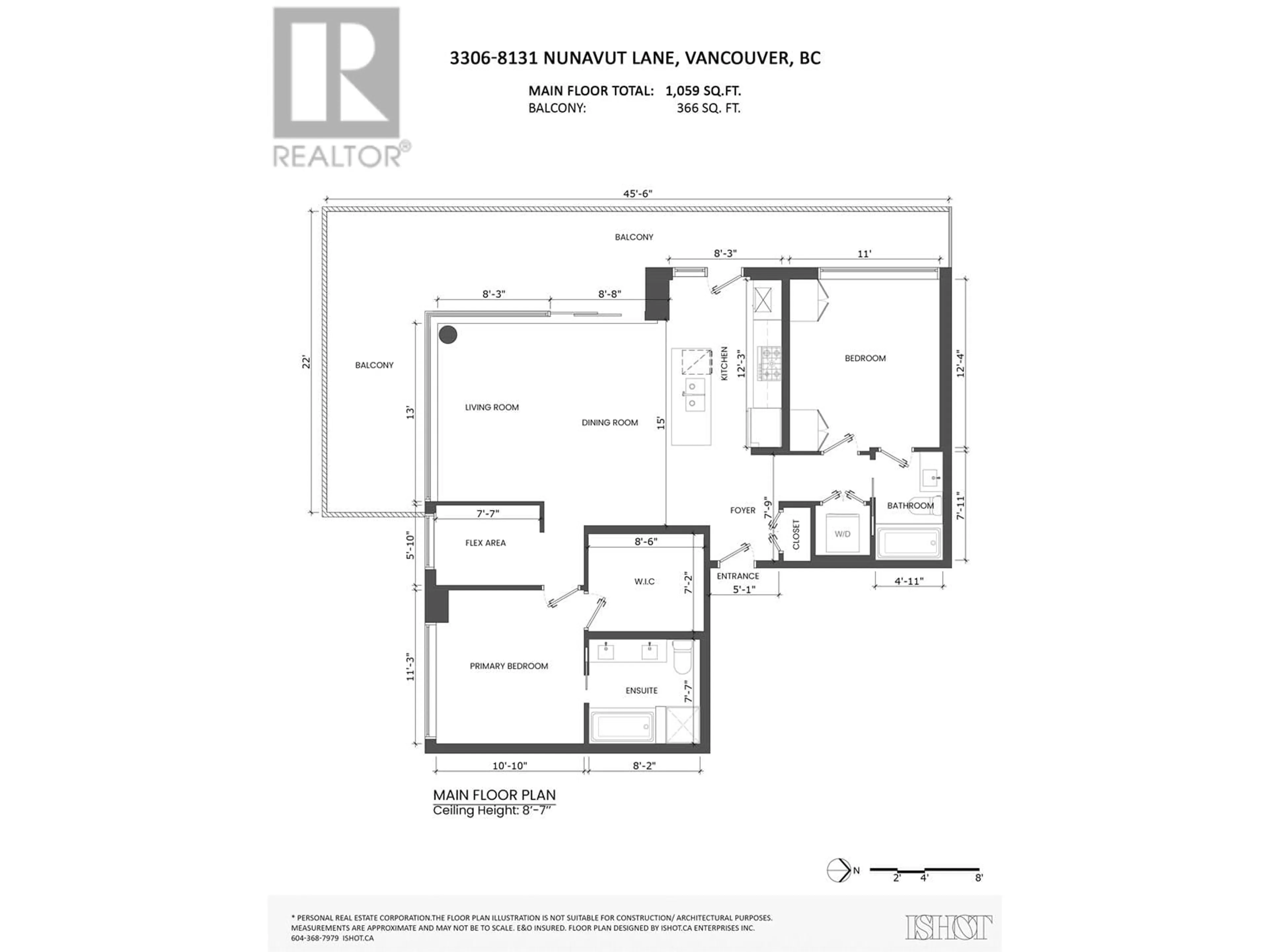 Floor plan for 3306 8131 NUNAVUT LANE, Vancouver British Columbia V5X0E2