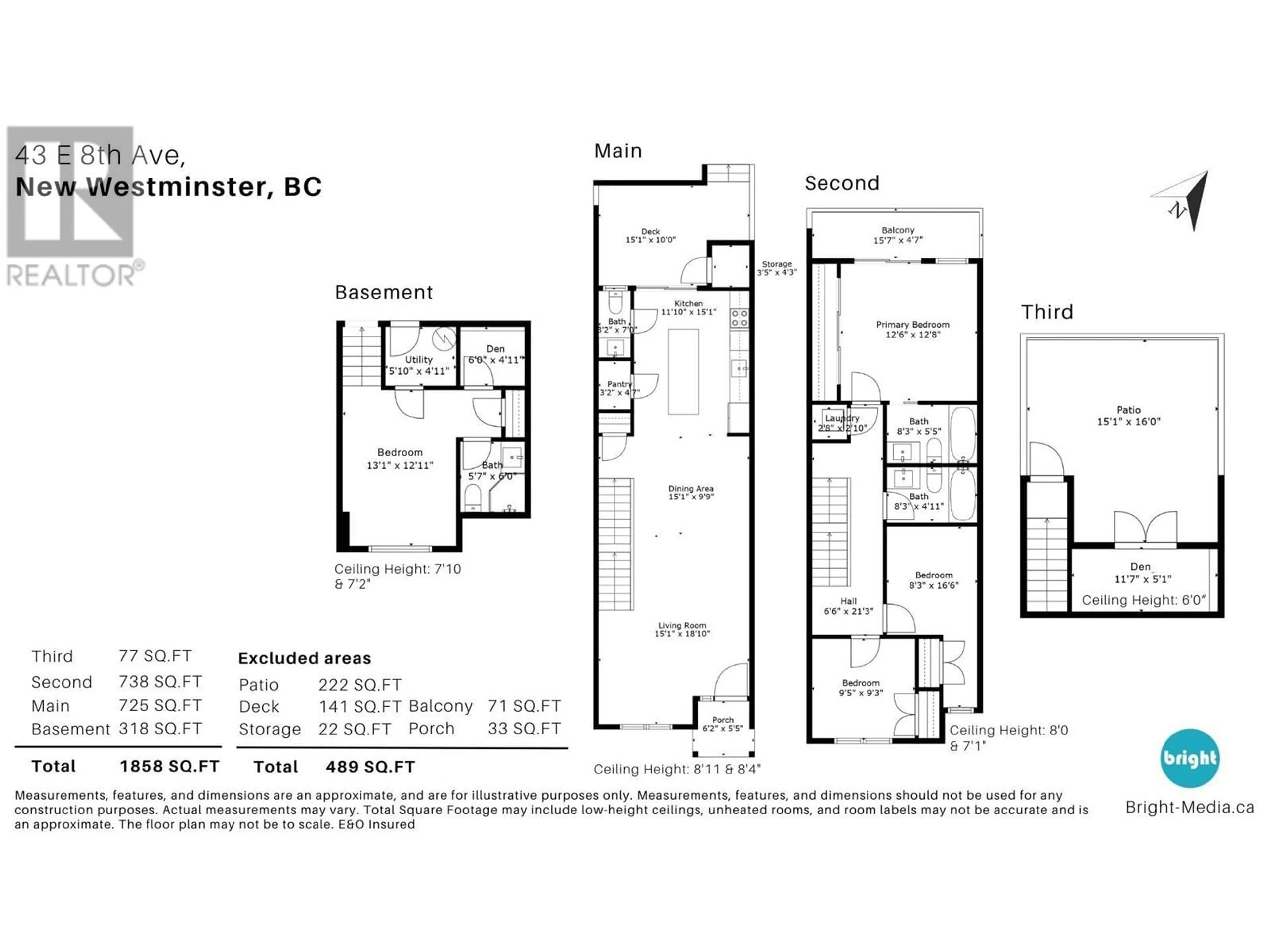 Floor plan for 43 E 8TH AVENUE, New Westminster British Columbia V3L4J4