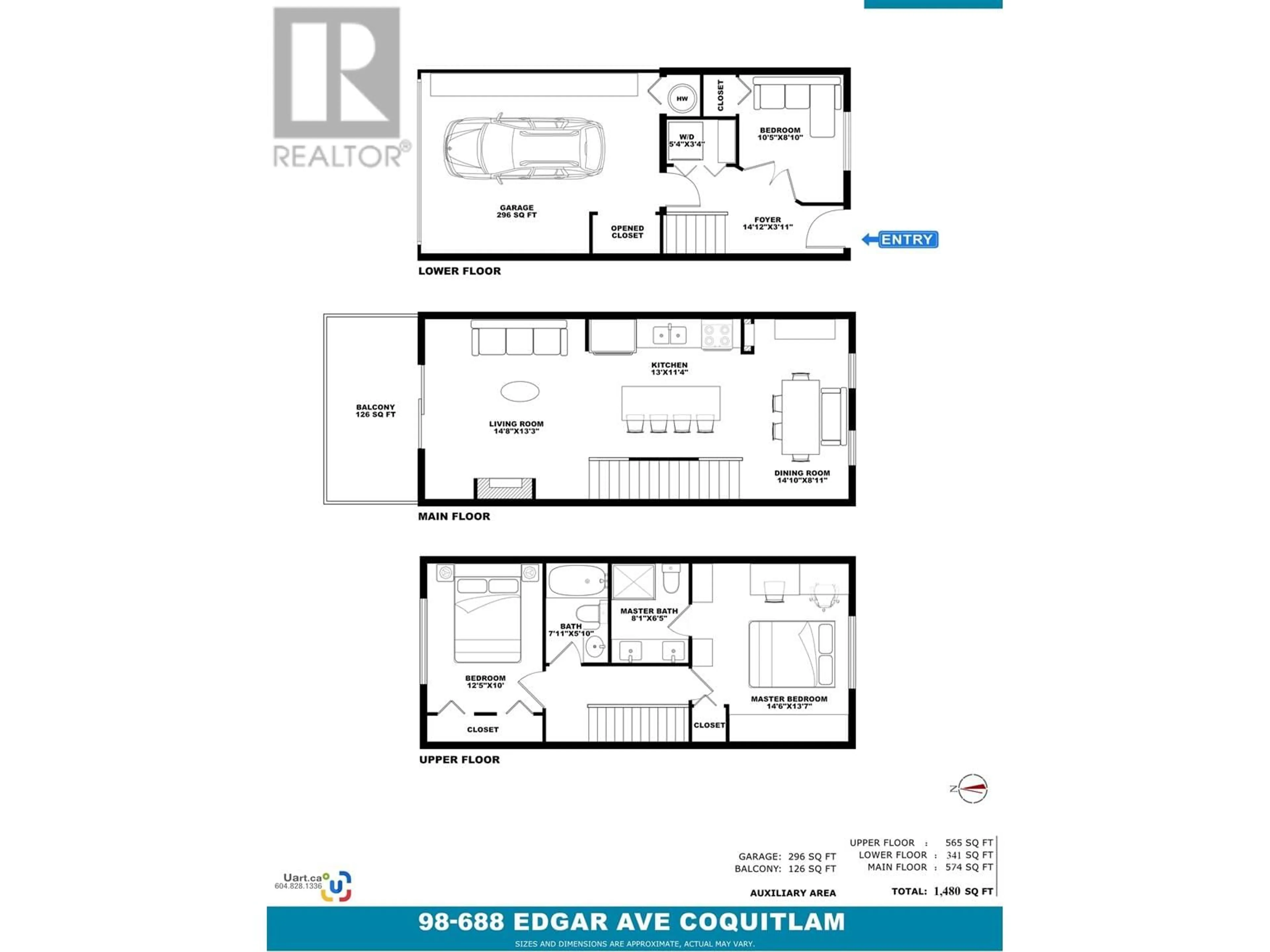 Floor plan for 98 688 EDGAR AVENUE, Coquitlam British Columbia V3K0A5