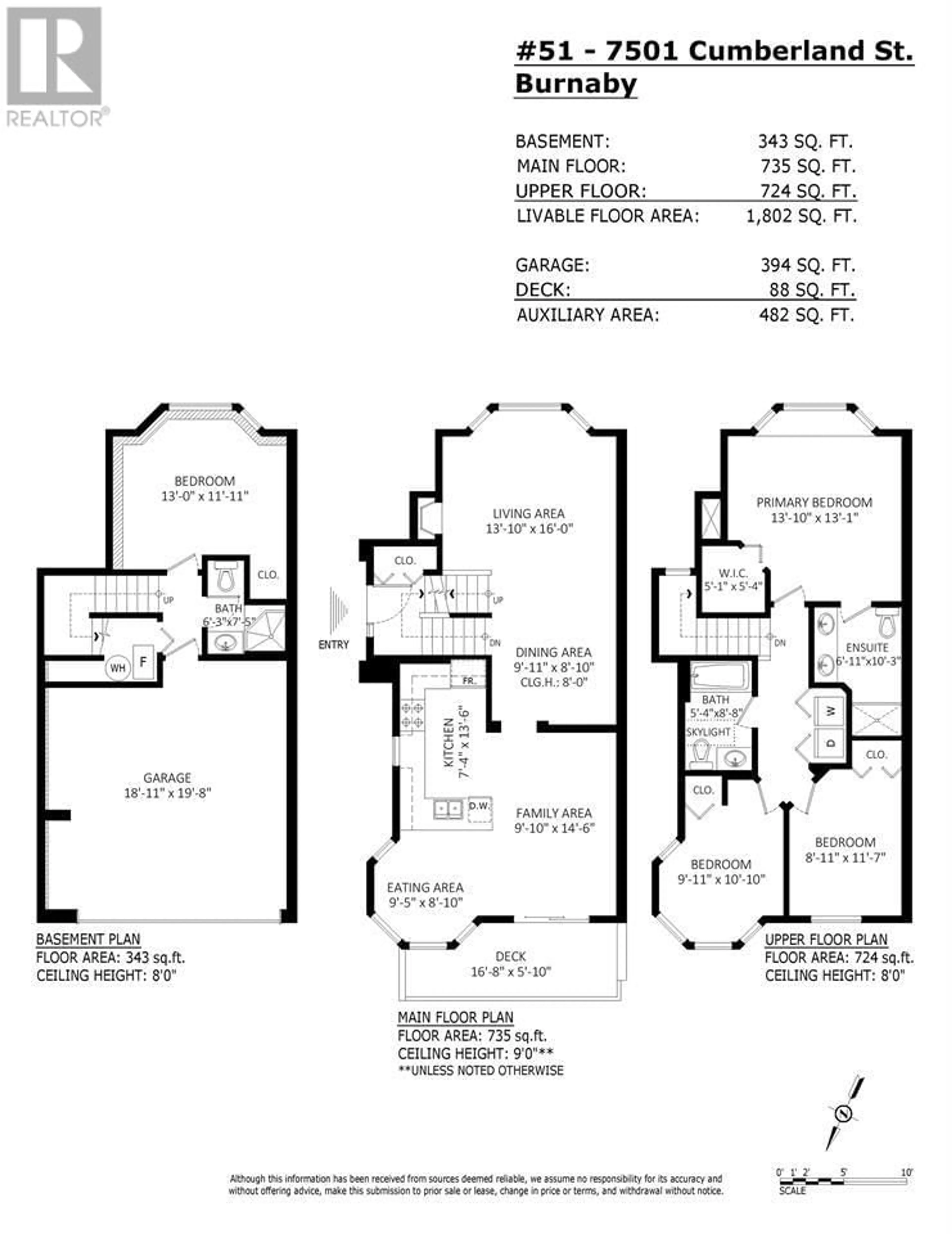 Floor plan for 51 7501 CUMBERLAND STREET, Burnaby British Columbia V3N4Y6