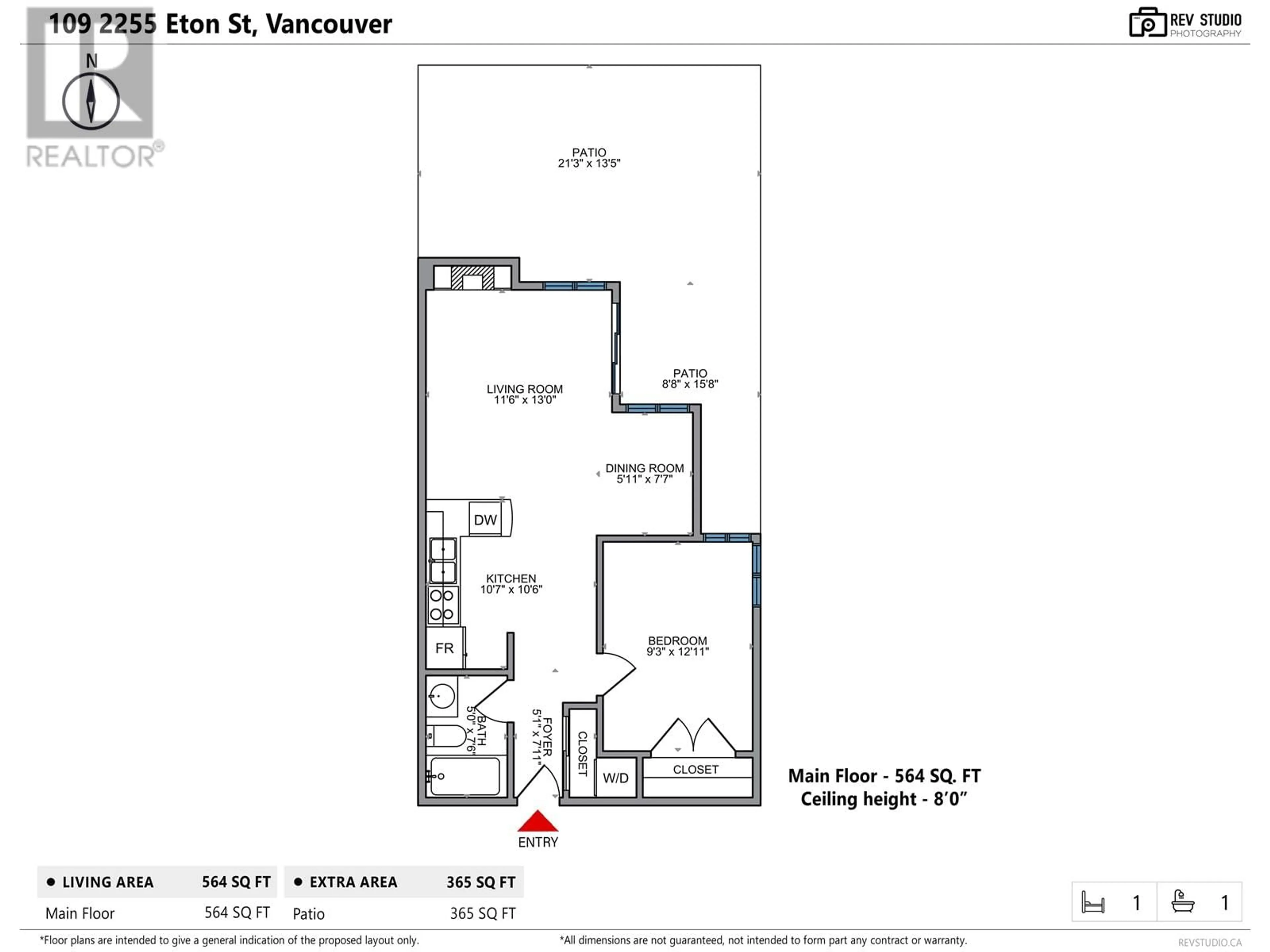 Floor plan for 109 2255 ETON STREET, Vancouver British Columbia V5L1C9