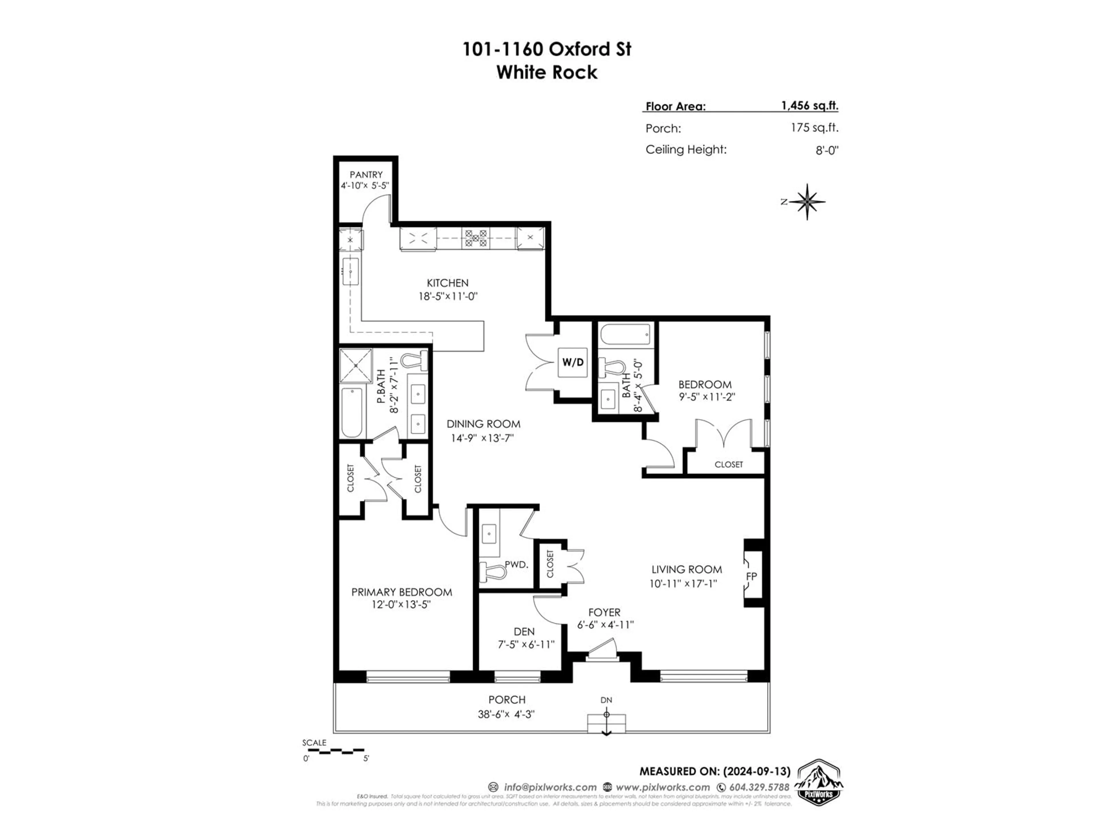 Floor plan for 101 1160 OXFORD STREET, White Rock British Columbia V4B0B3