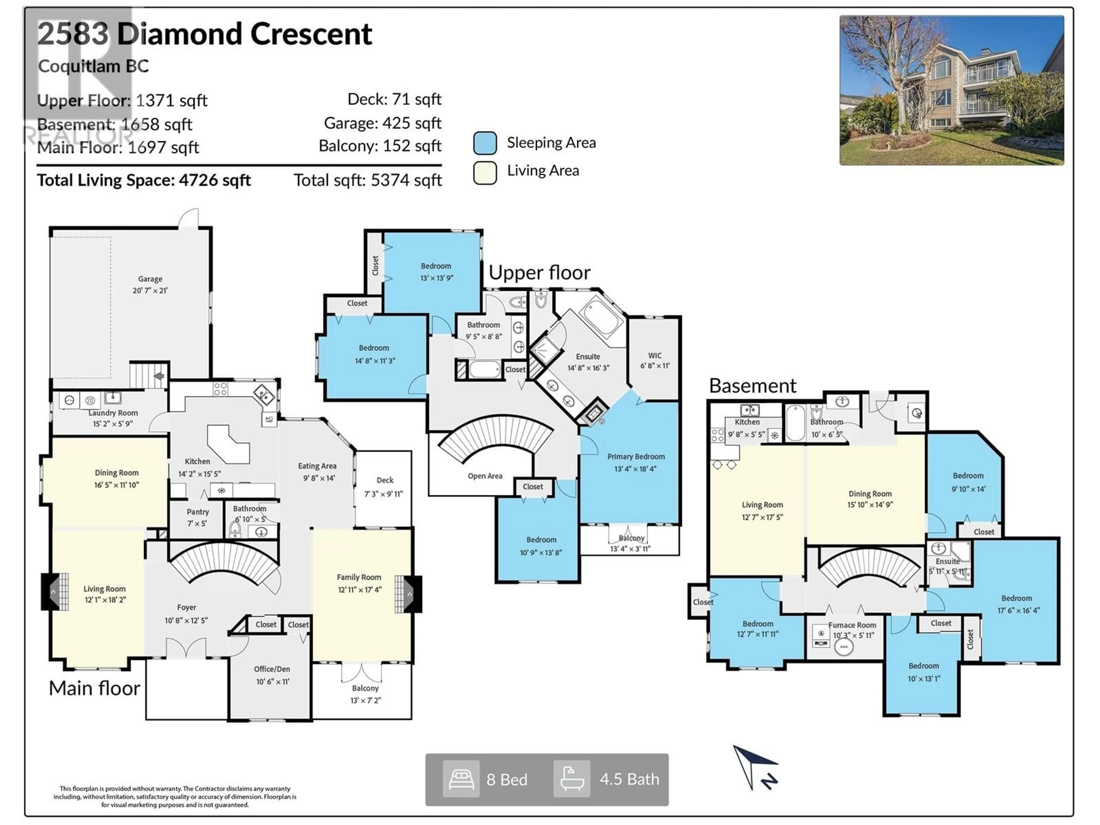 Floor plan for 2583 DIAMOND CRESCENT, Coquitlam British Columbia V3E2Z9