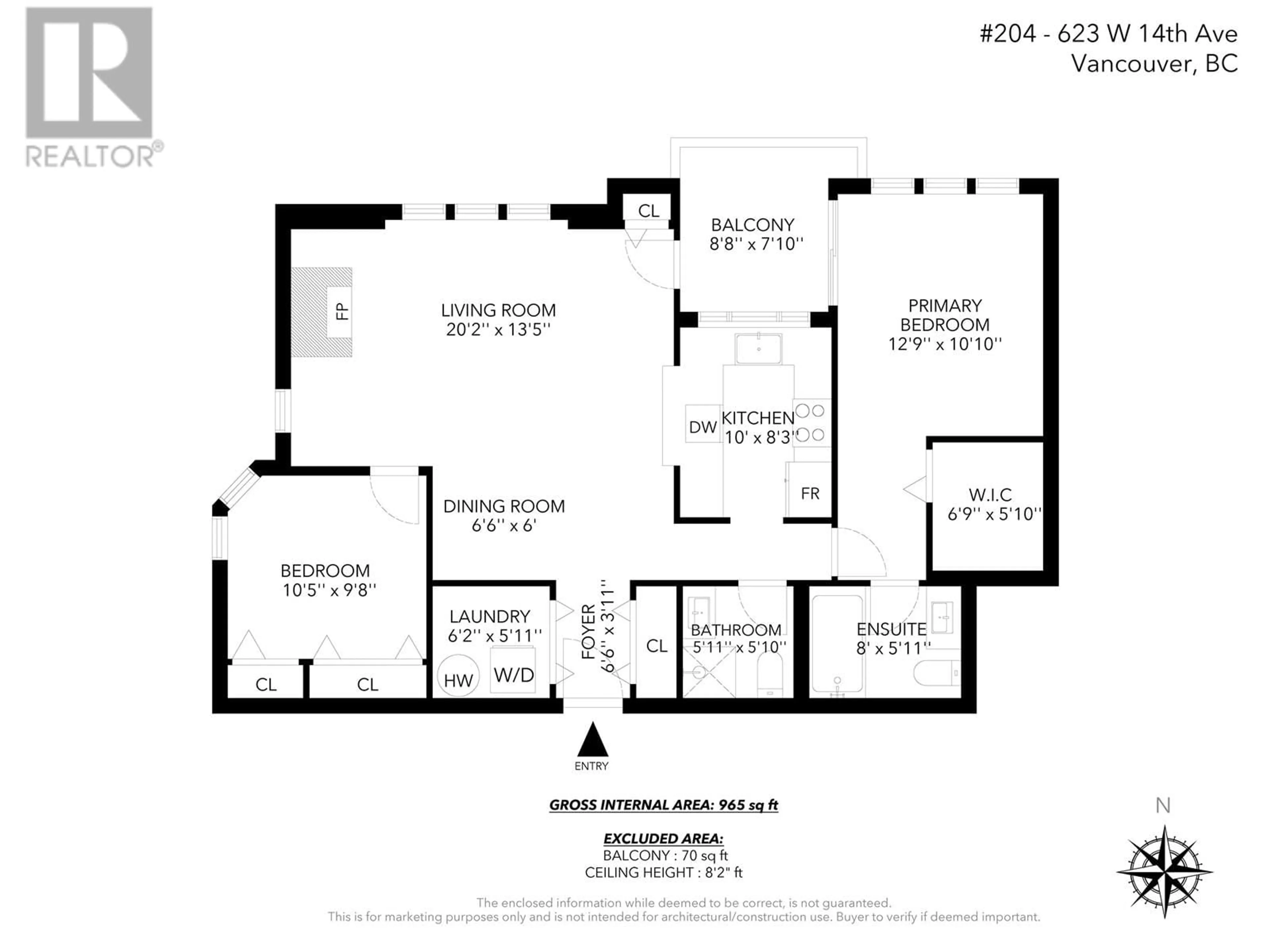 Floor plan for E204 623 W 14TH AVENUE, Vancouver British Columbia V5Z1P7