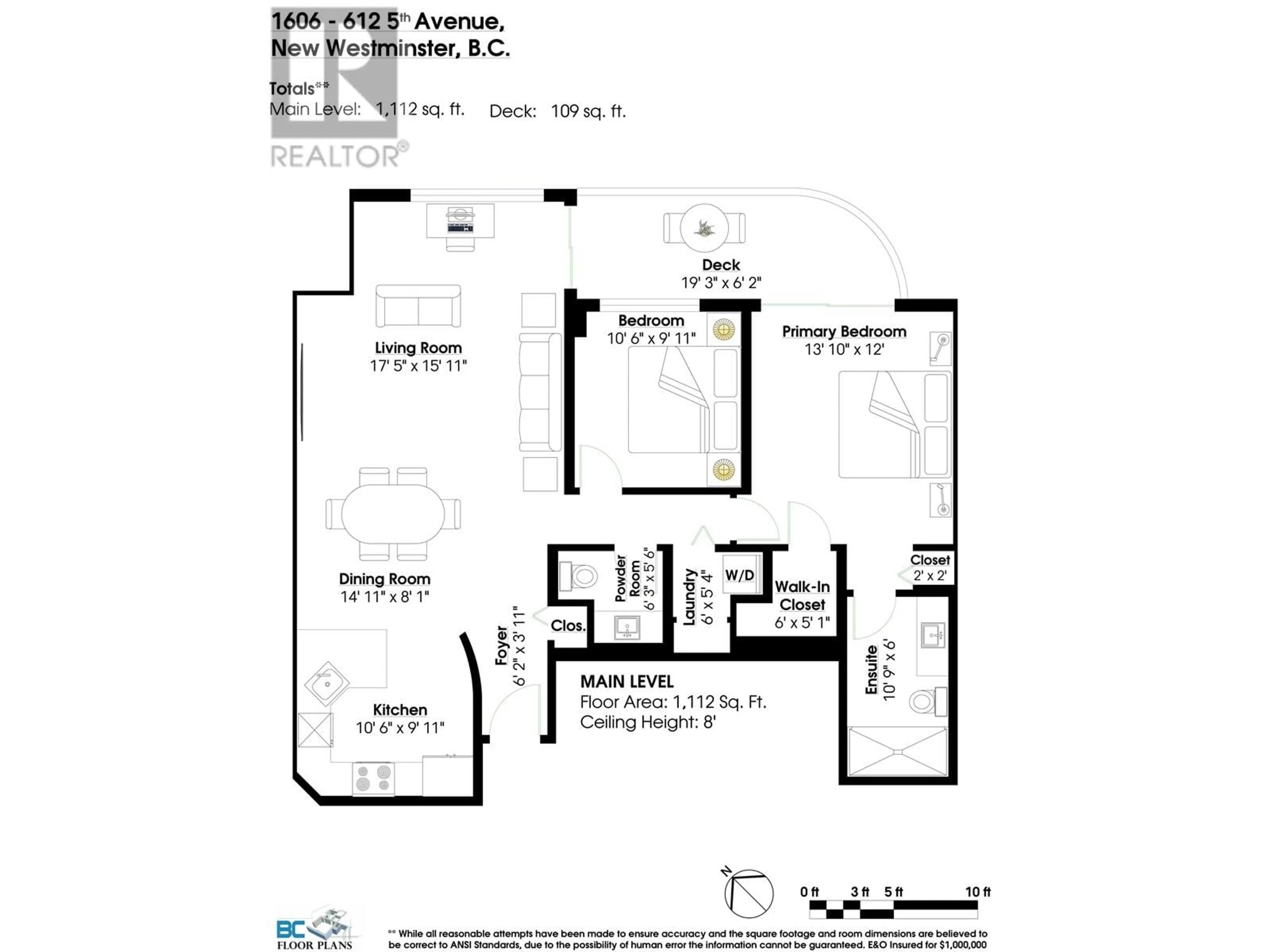 Floor plan for 1606 612 FIFTH AVENUE, New Westminster British Columbia V3M1X5