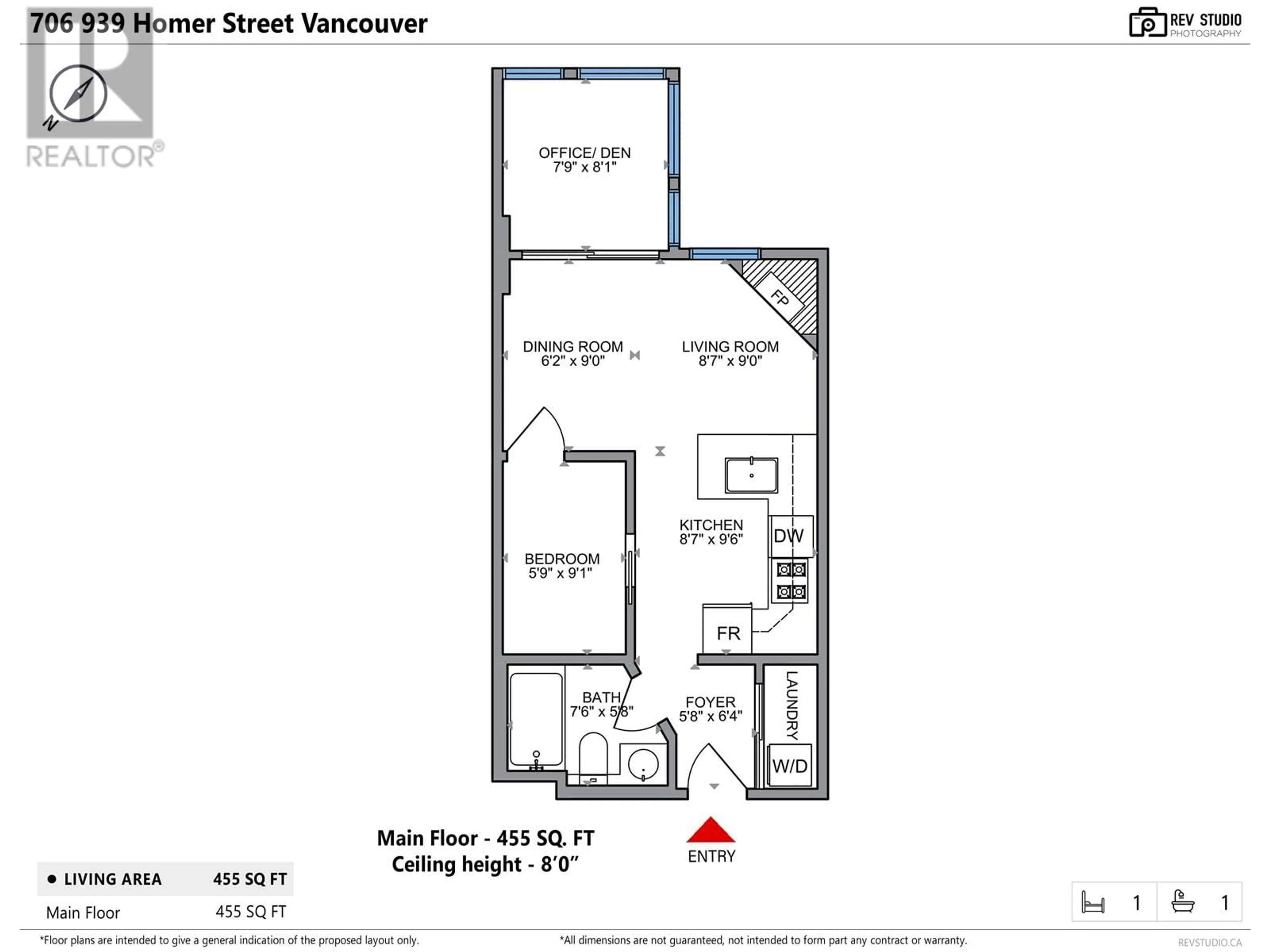 Floor plan for 706 939 HOMER STREET, Vancouver British Columbia V6B2W6