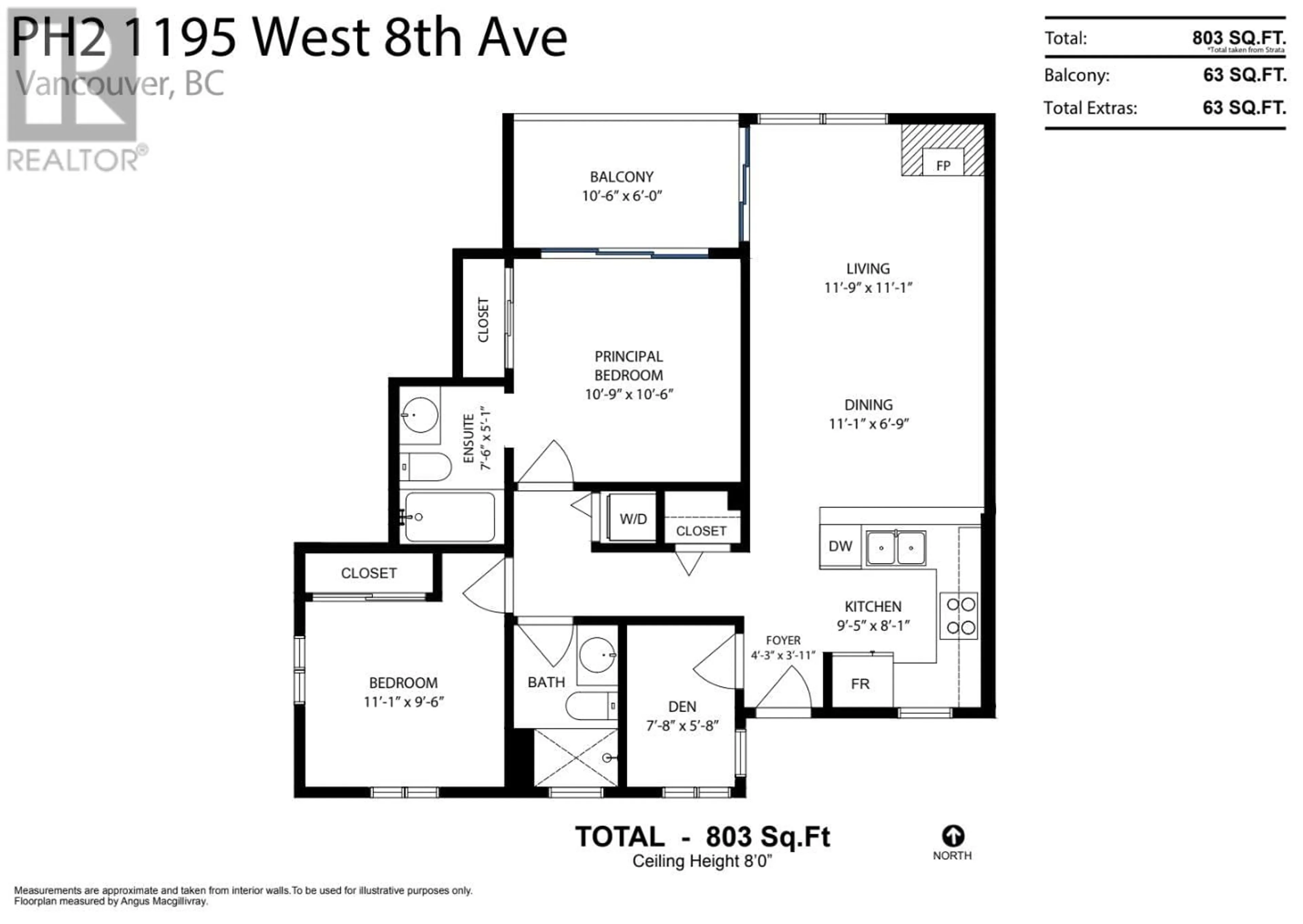 Floor plan for PH2 1195 W 8TH AVENUE, Vancouver British Columbia V6H1C5