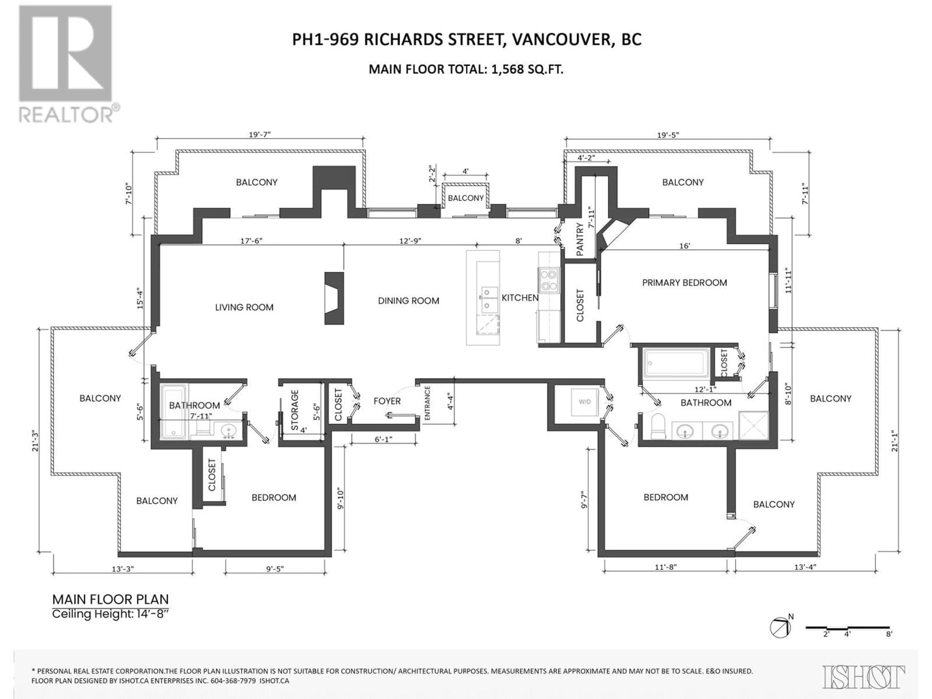 Floor plan for PH1 969 RICHARDS STREET, Vancouver British Columbia V6B1A8