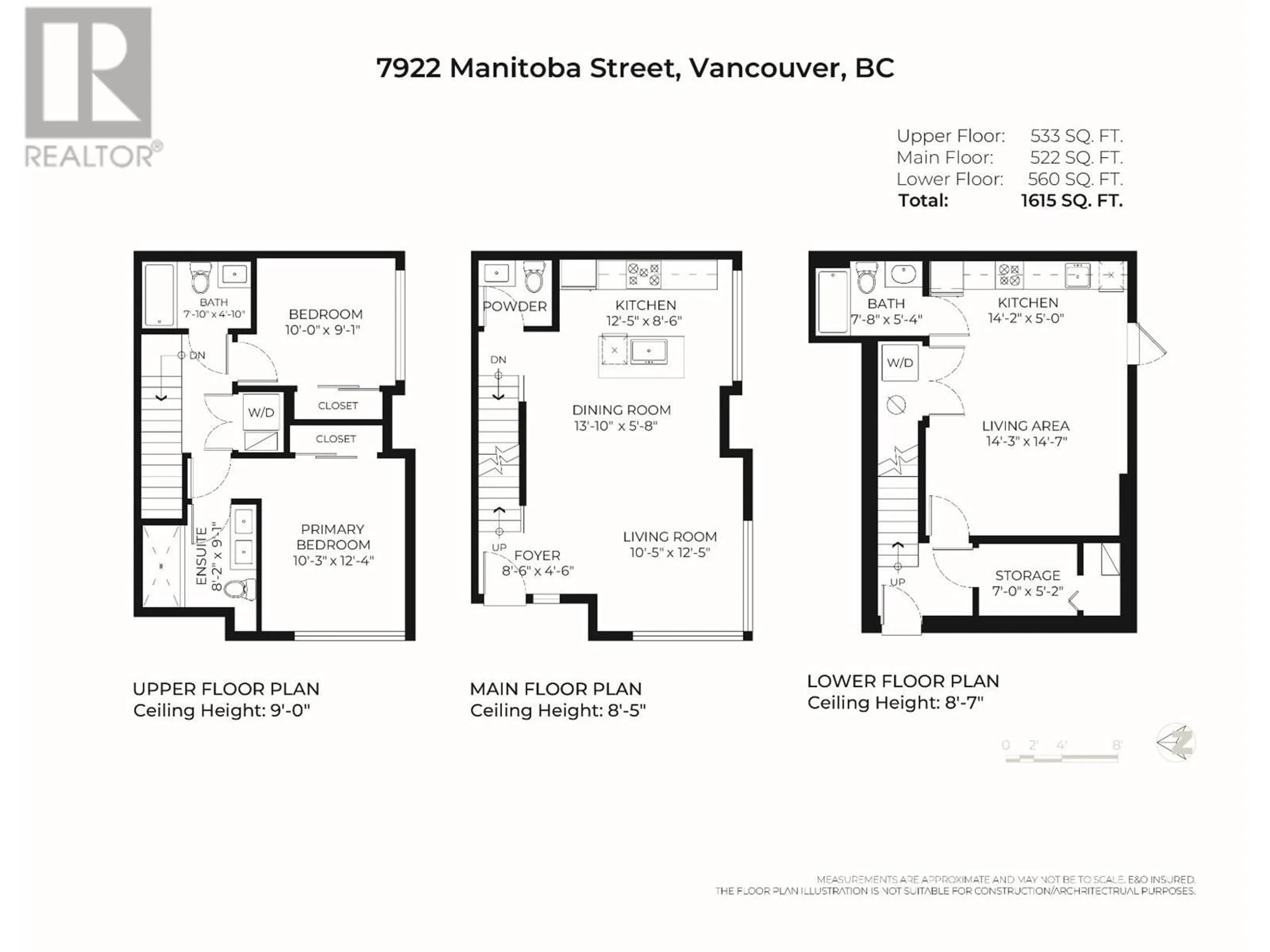 Floor plan for 7922 MANITOBA STREET, Vancouver British Columbia V5X0G6