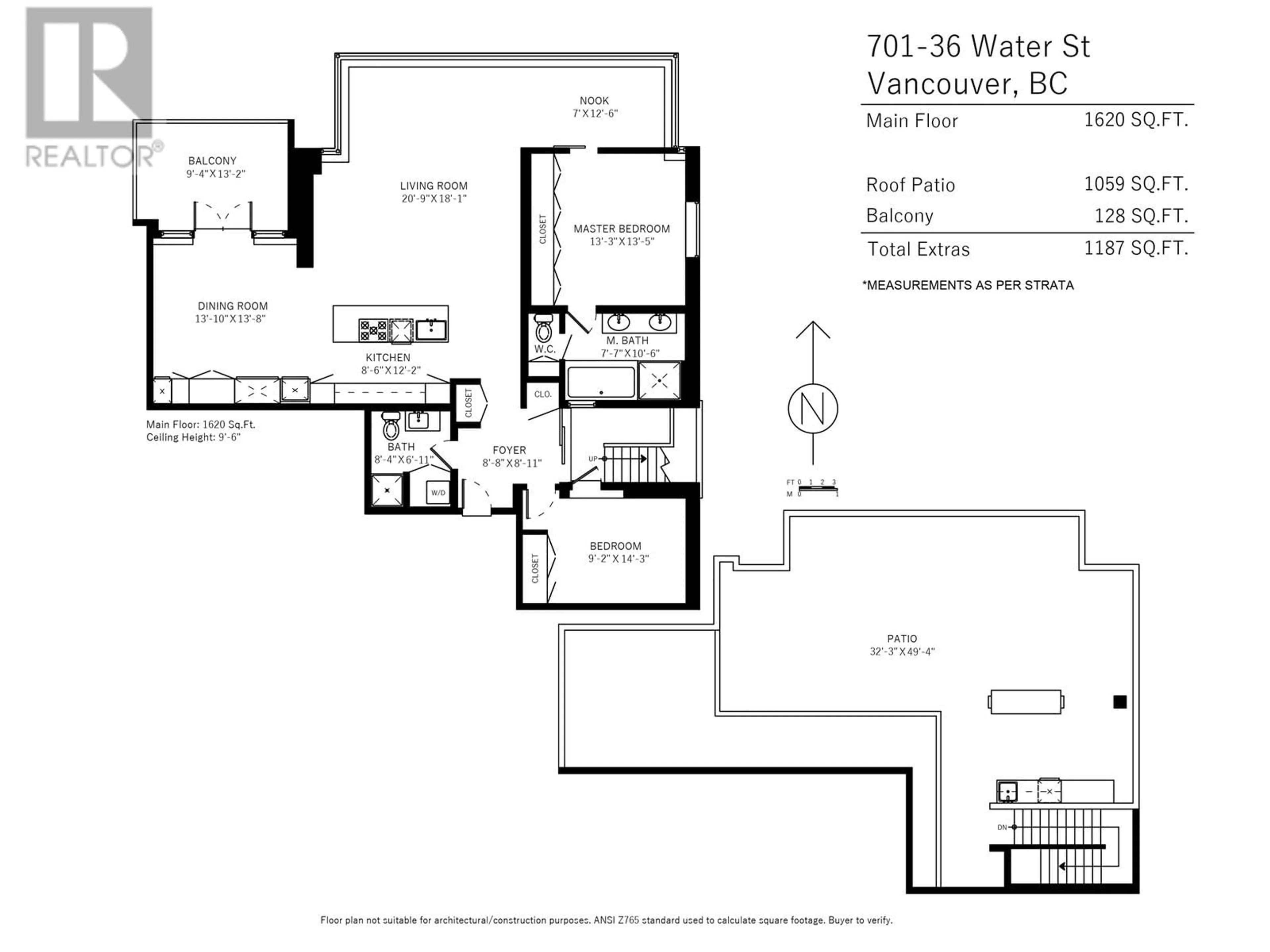 Floor plan for 701 36 WATER STREET, Vancouver British Columbia V6B0B7