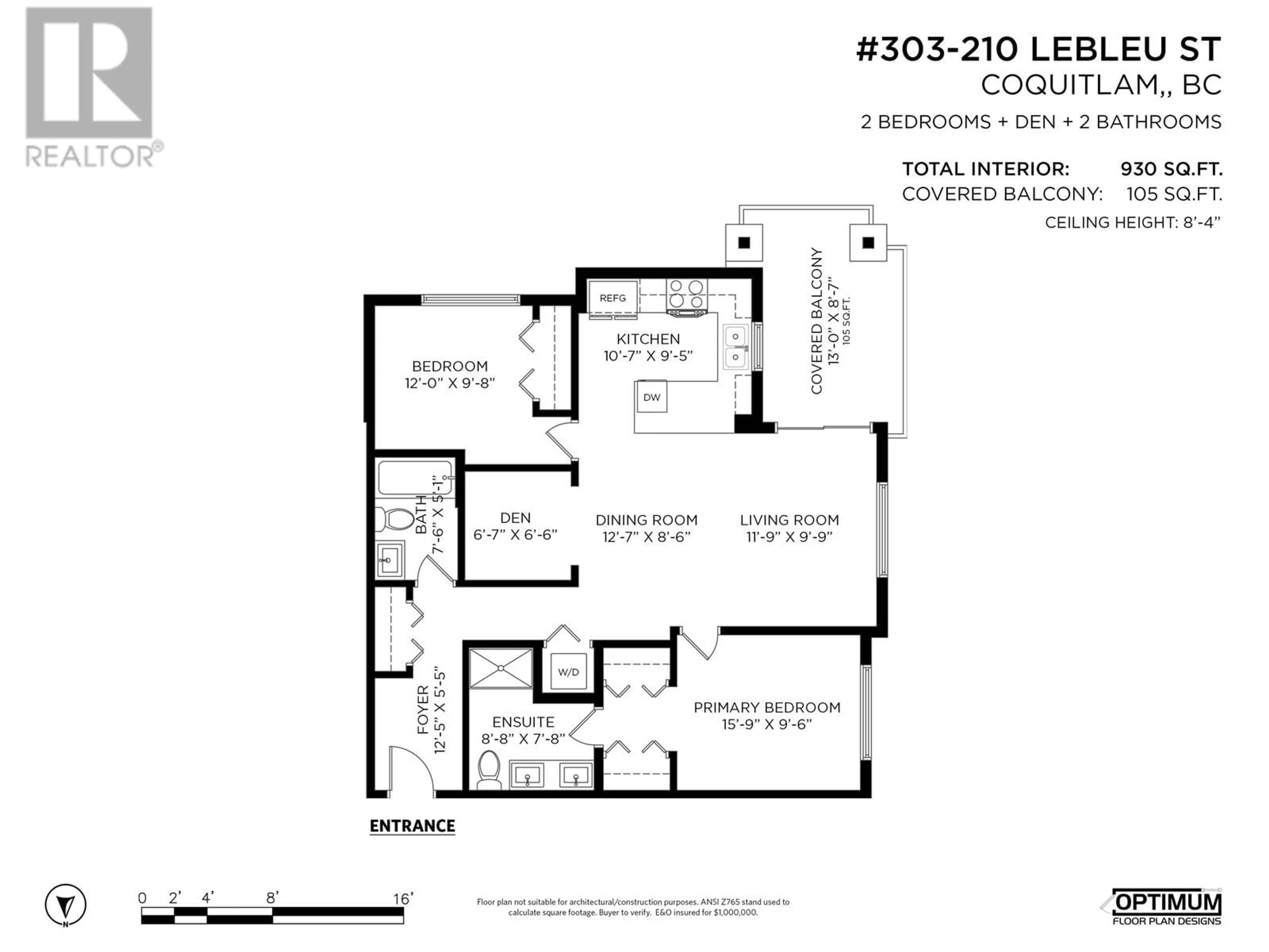 Floor plan for 303 210 LEBLEU STREET, Coquitlam British Columbia V3K4L6