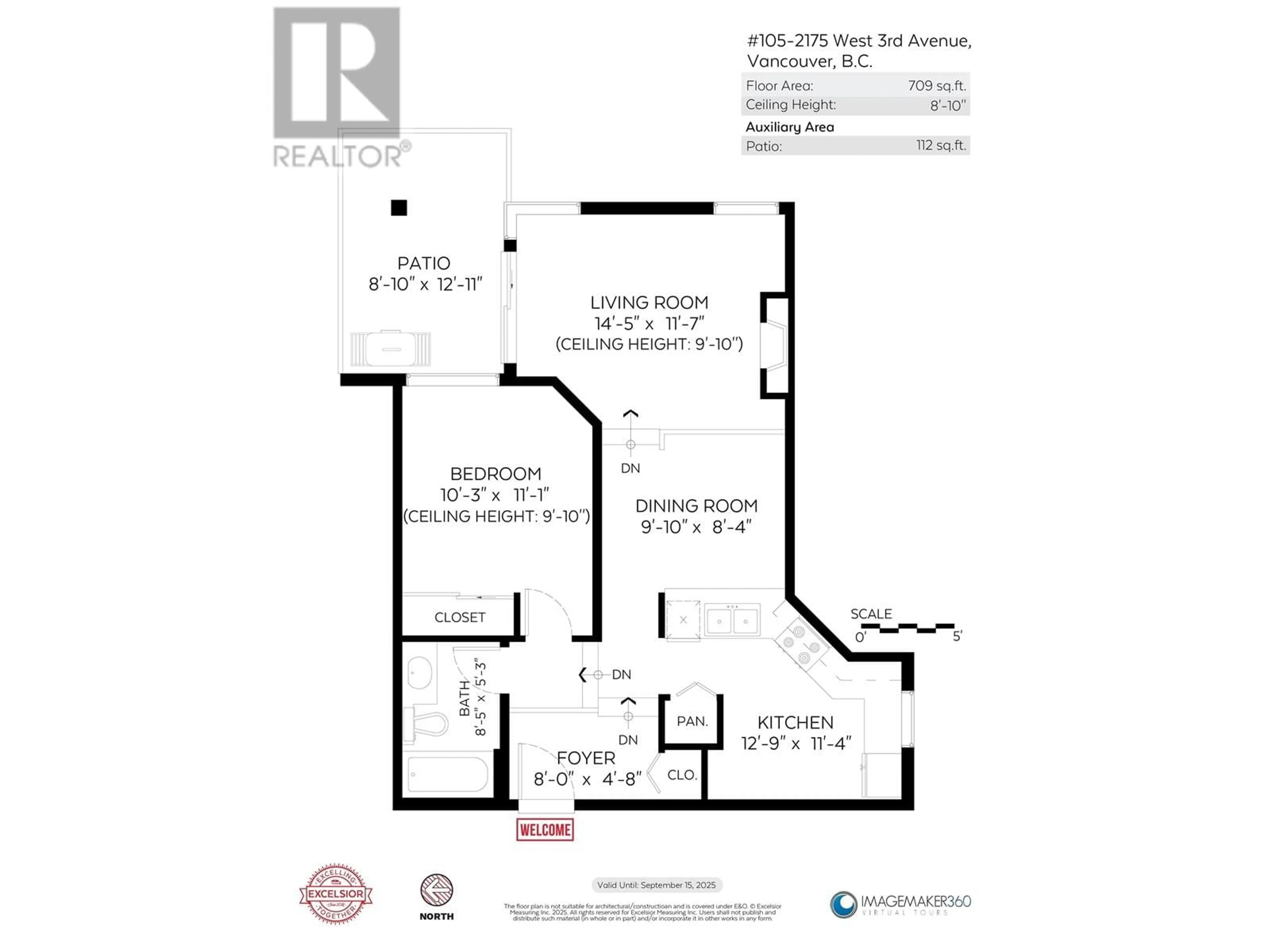 Floor plan for 105 2175 W 3RD AVENUE, Vancouver British Columbia V6K1L2