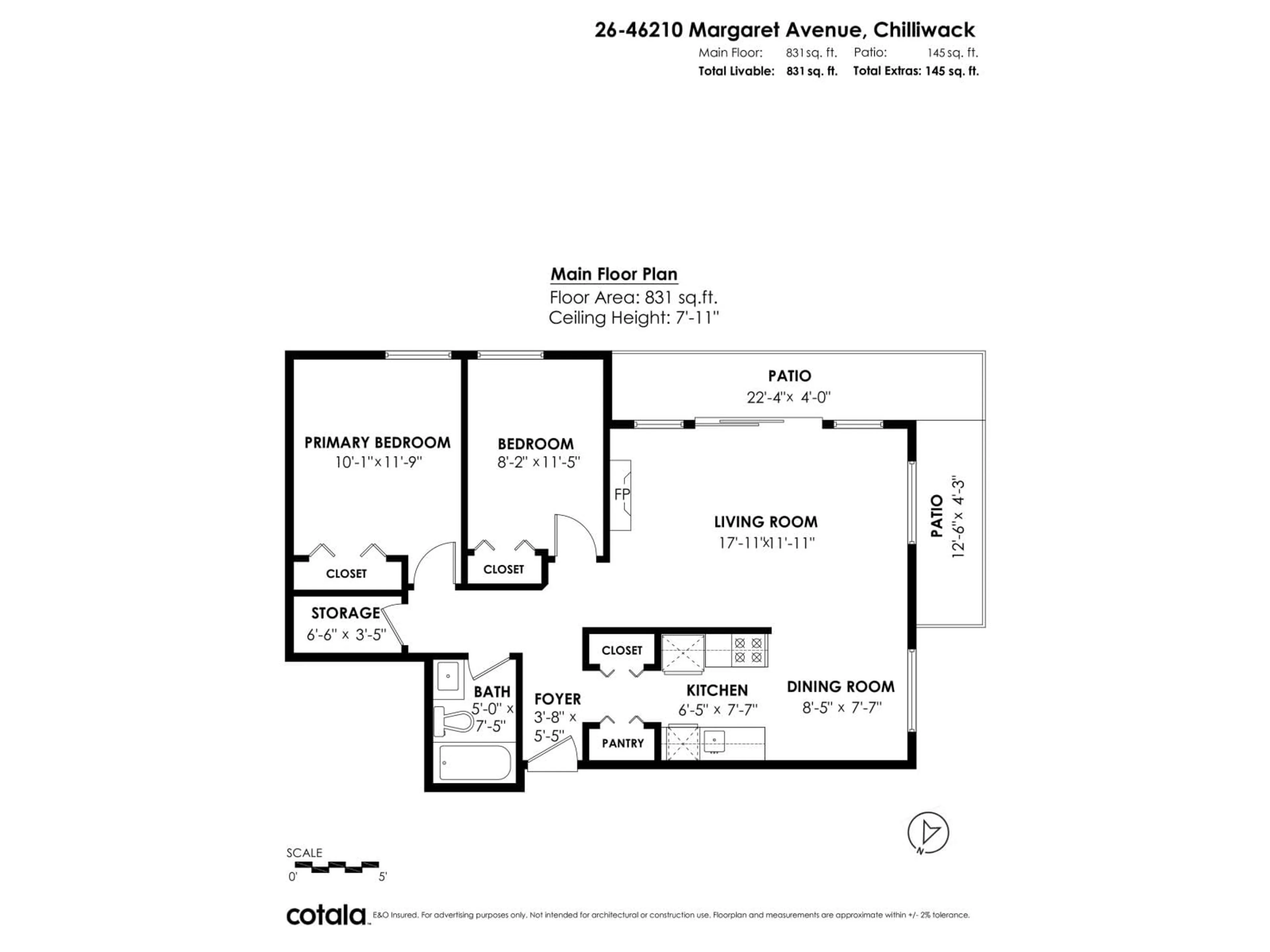 Floor plan for 26 46210 MARGARET AVENUE|Chilliwack Prop, Chilliwack British Columbia V2P2G9