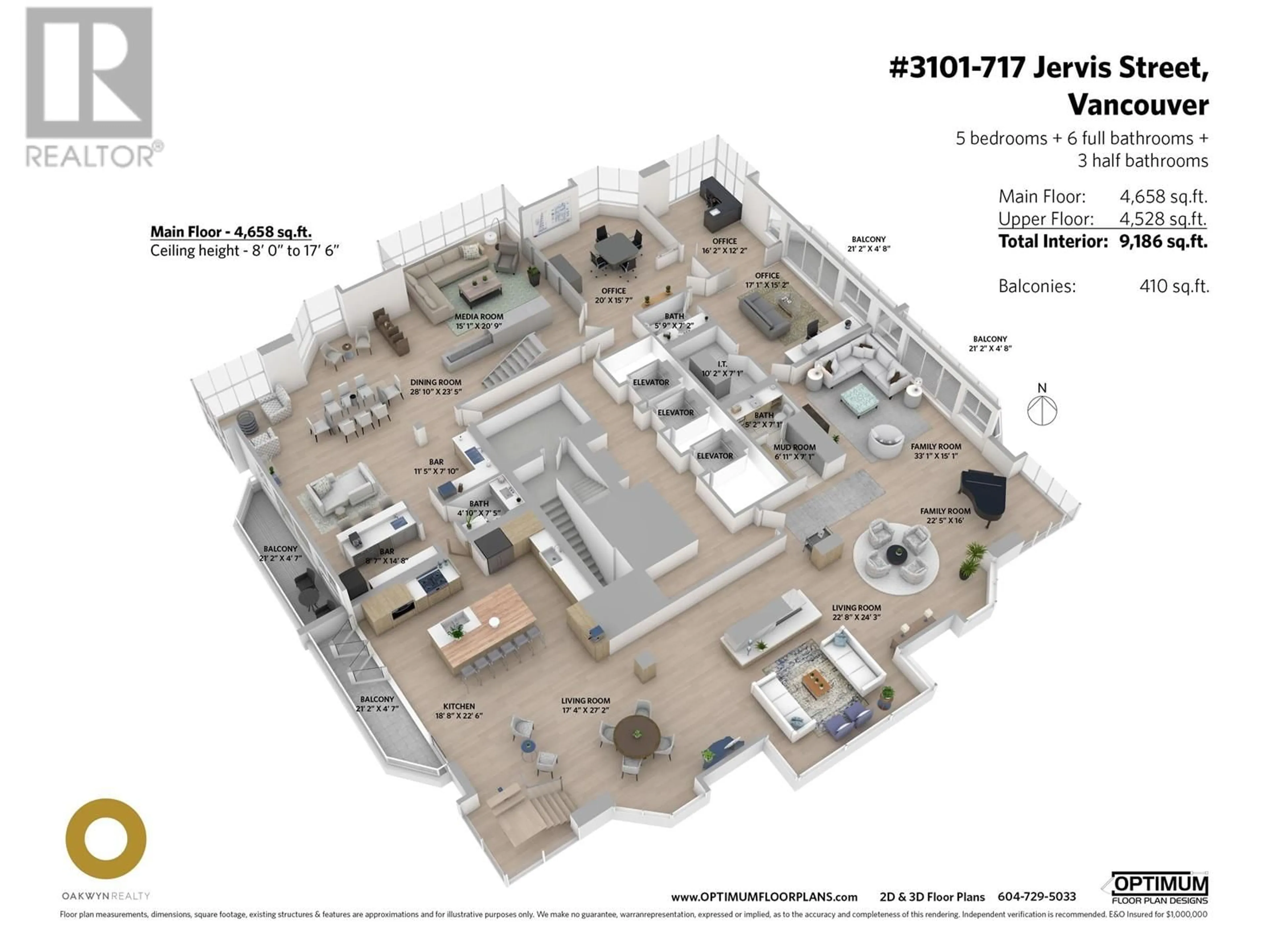 Floor plan for 3101 717 JERVIS STREET, Vancouver British Columbia V6E4L5