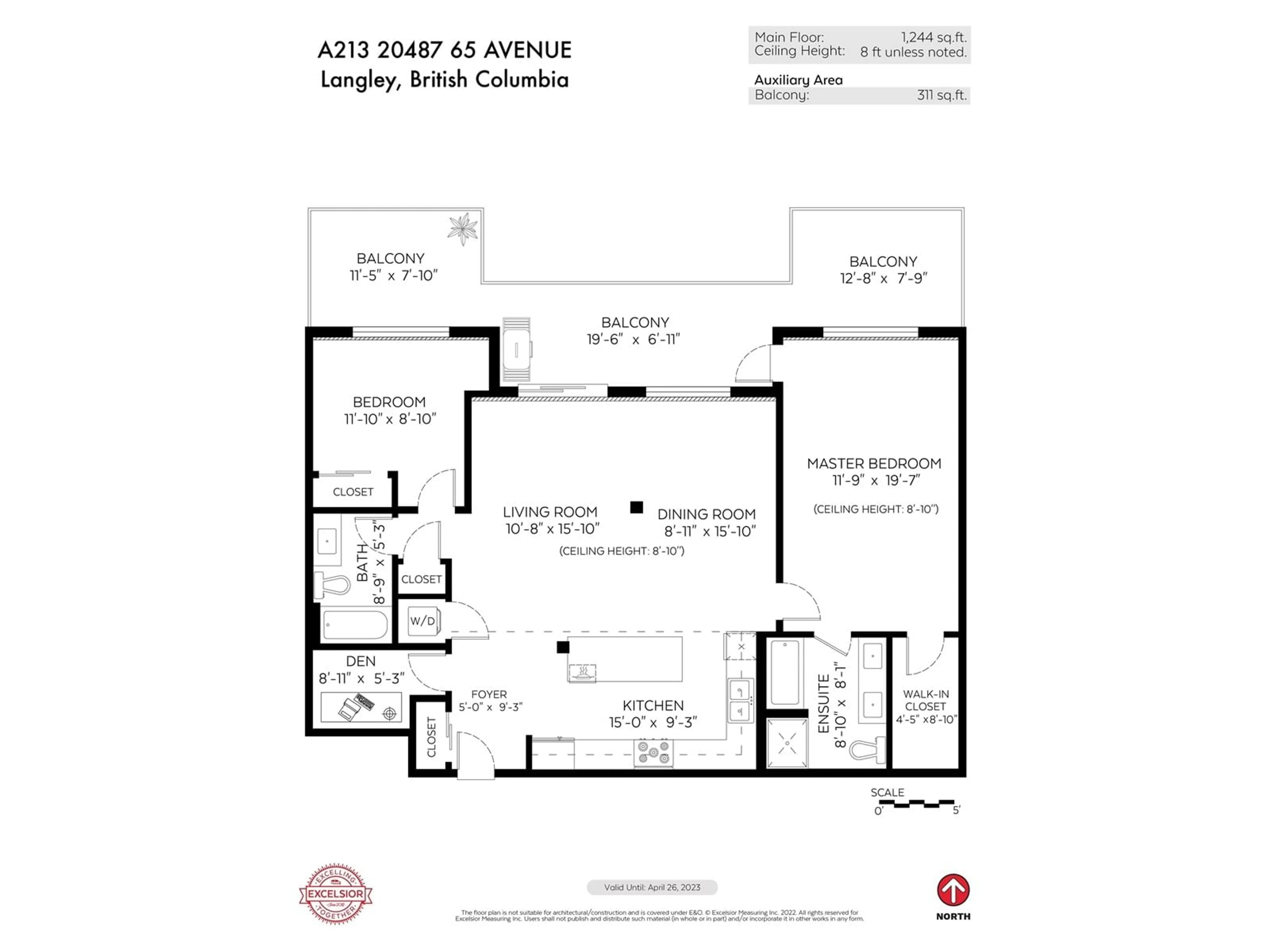 Floor plan for A213 20487 65 AVENUE, Langley British Columbia V2Y3K5