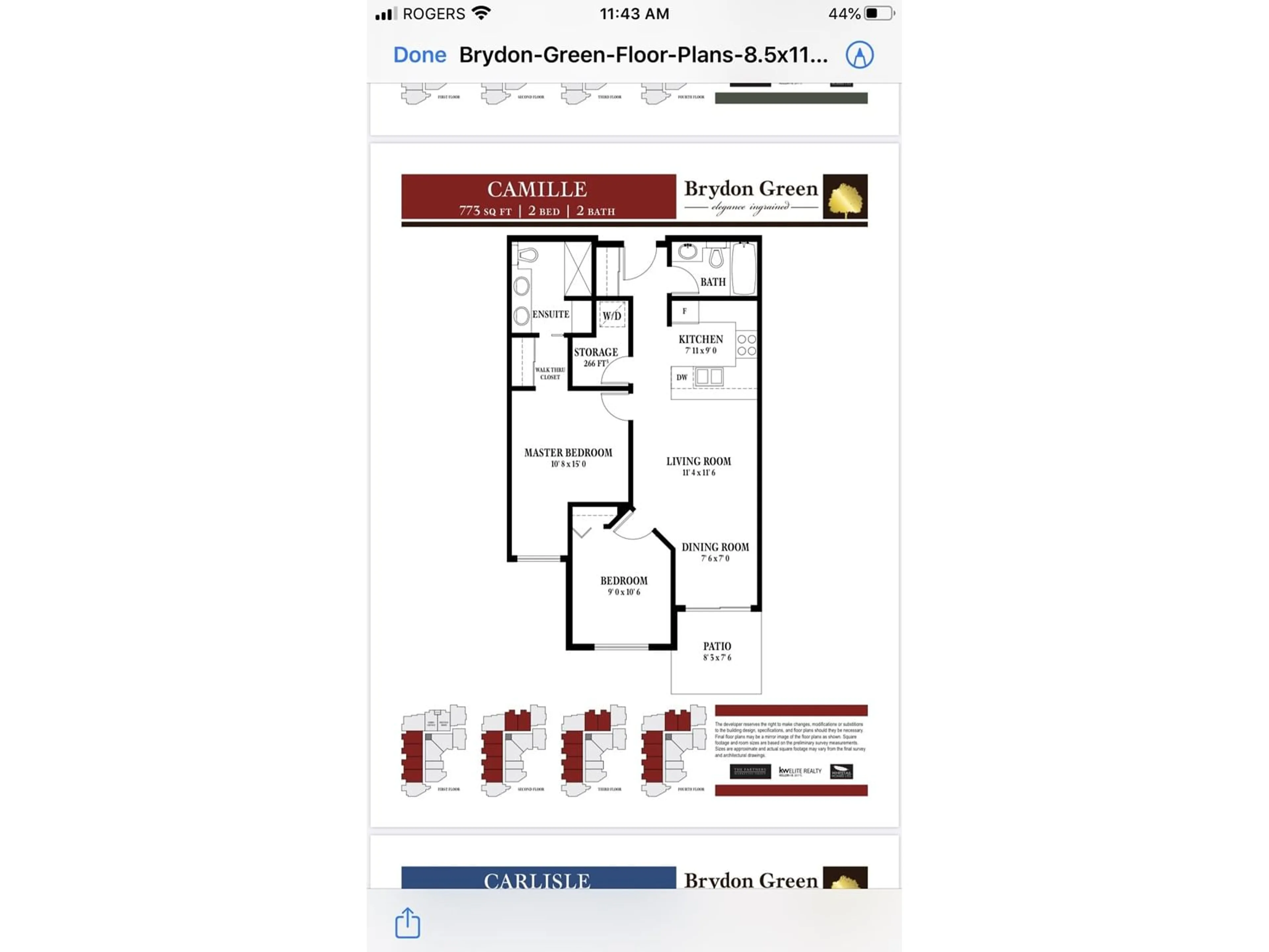 Floor plan for 411 19940 BRYDON CRESCENT, Langley British Columbia V3A4A5