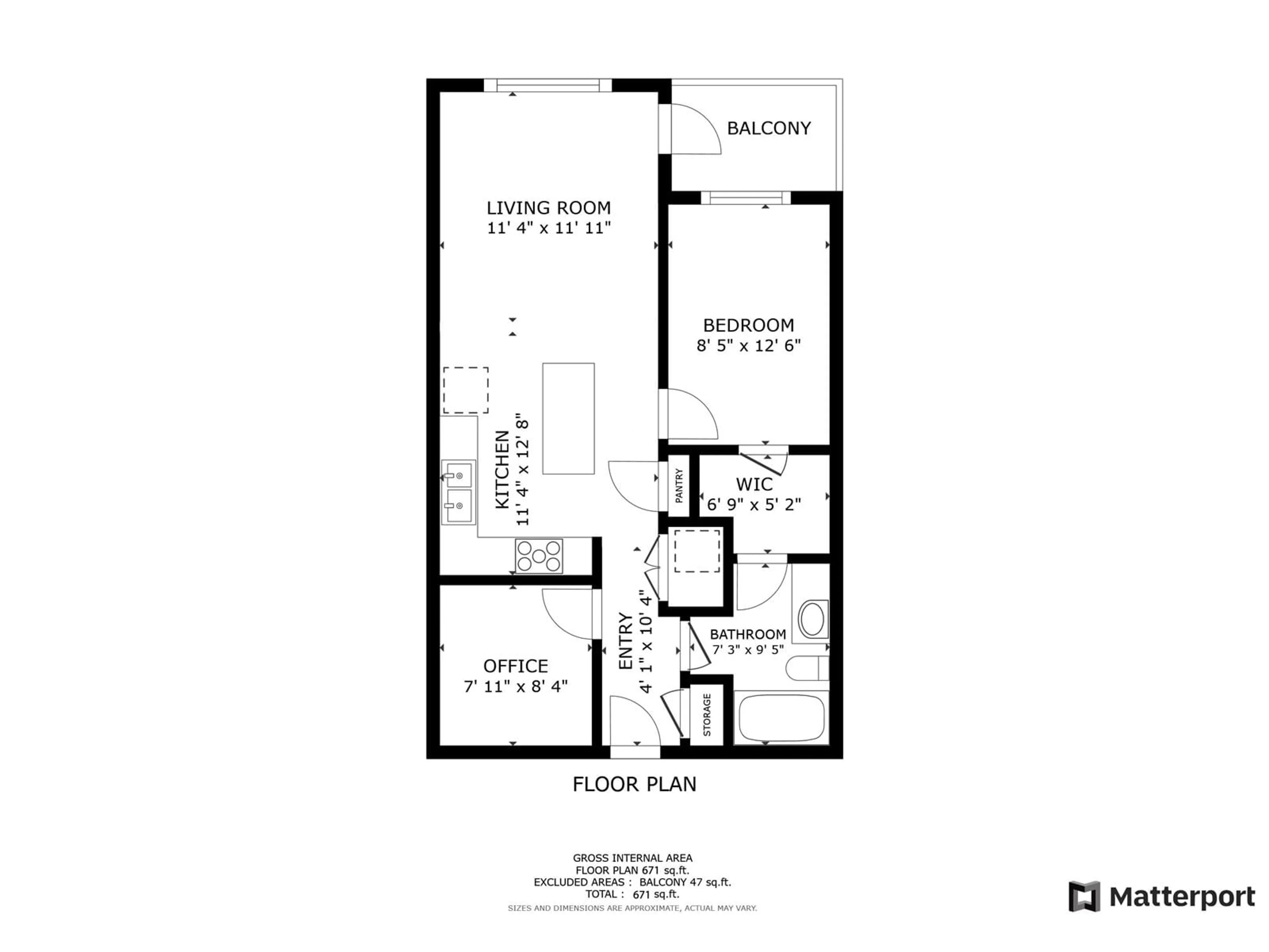 Floor plan for A311 20834 80 AVENUE, Langley British Columbia V2Y3M3