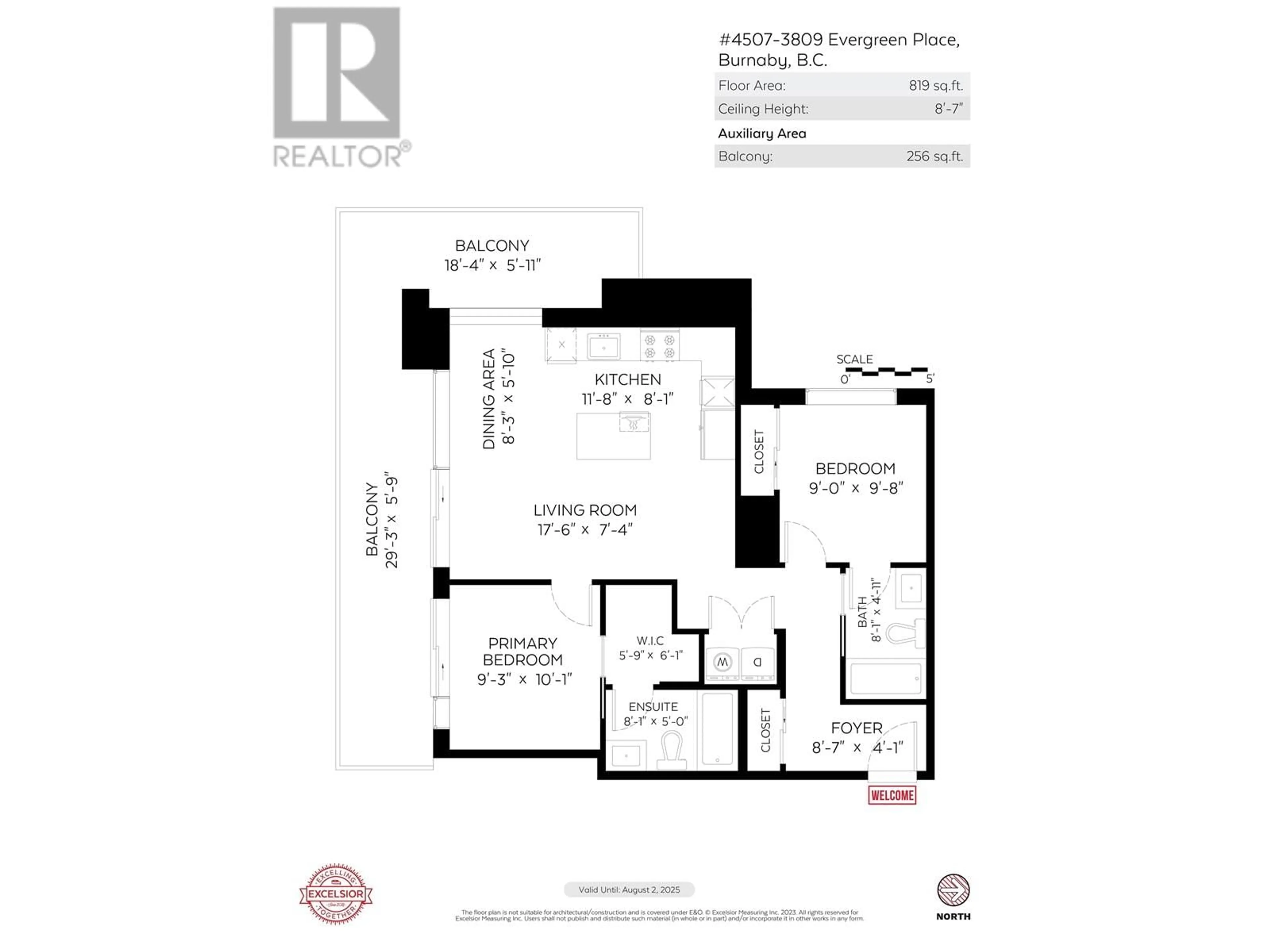 Floor plan for 4507 3809 EVERGREEN PLACE, Burnaby British Columbia V3J0M1