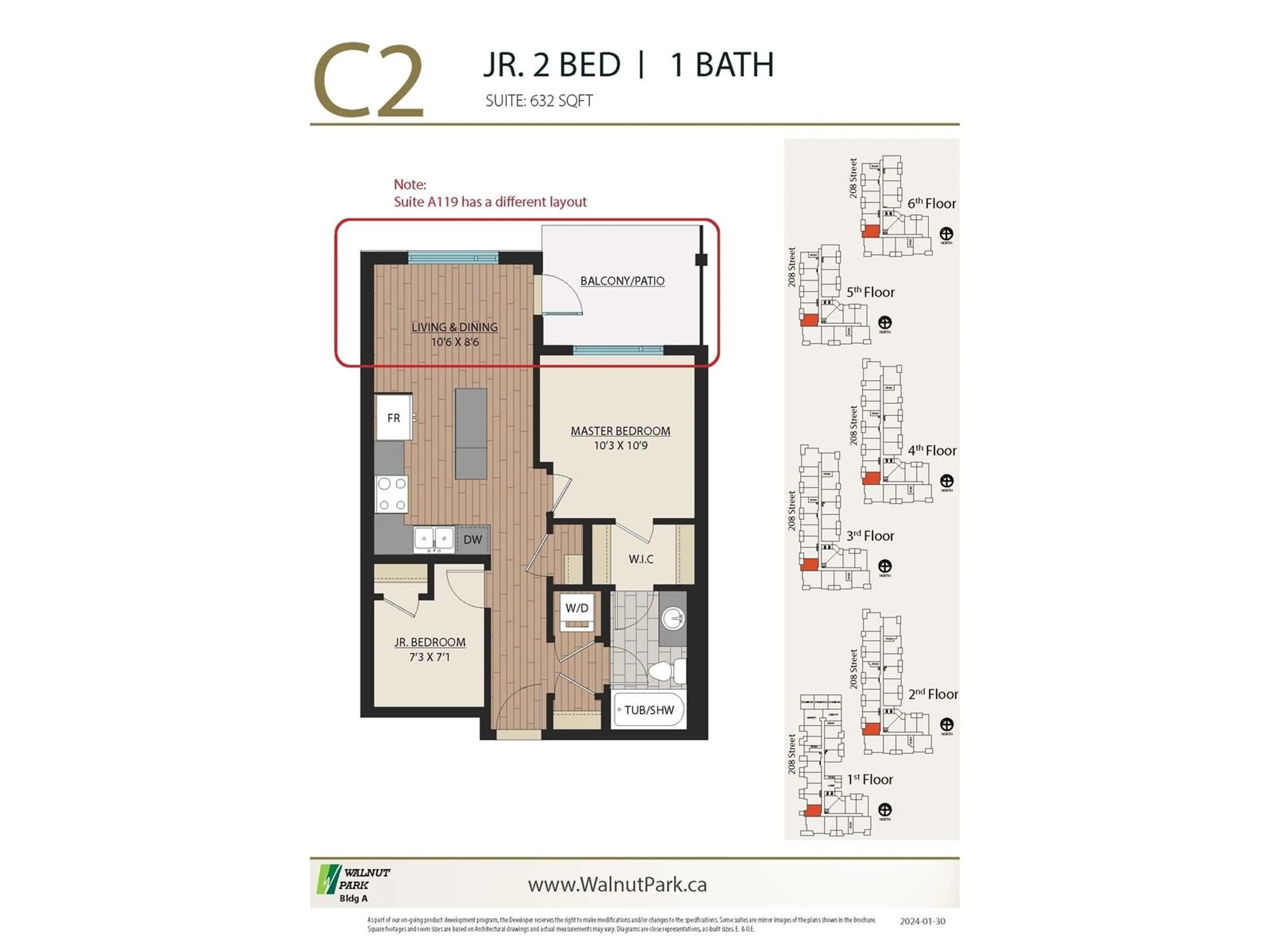 Floor plan for A419 8233 208B STREET, Langley British Columbia V0V0V0