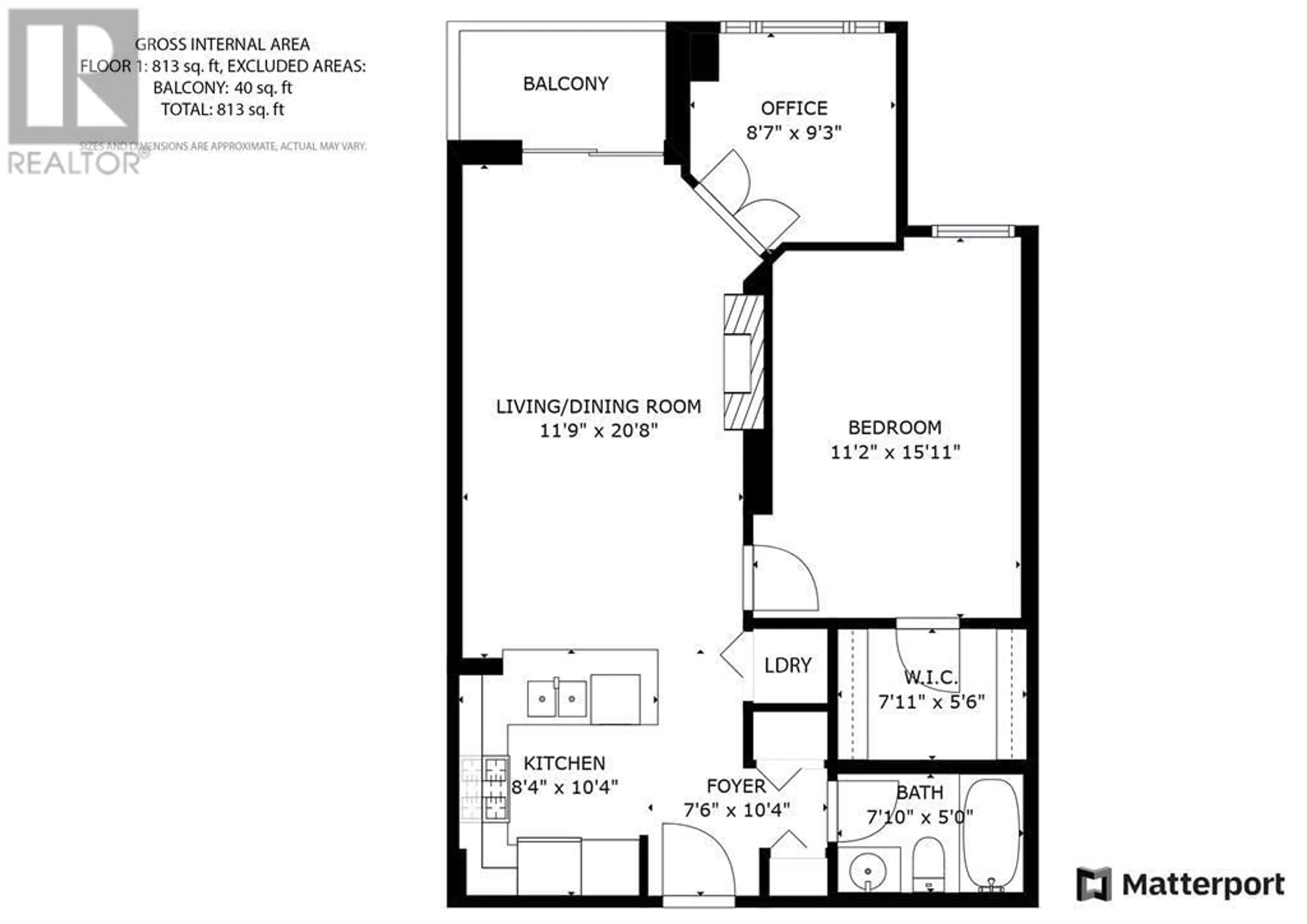 Floor plan for 312 5770 OAK STREET, Vancouver British Columbia V6M2V9