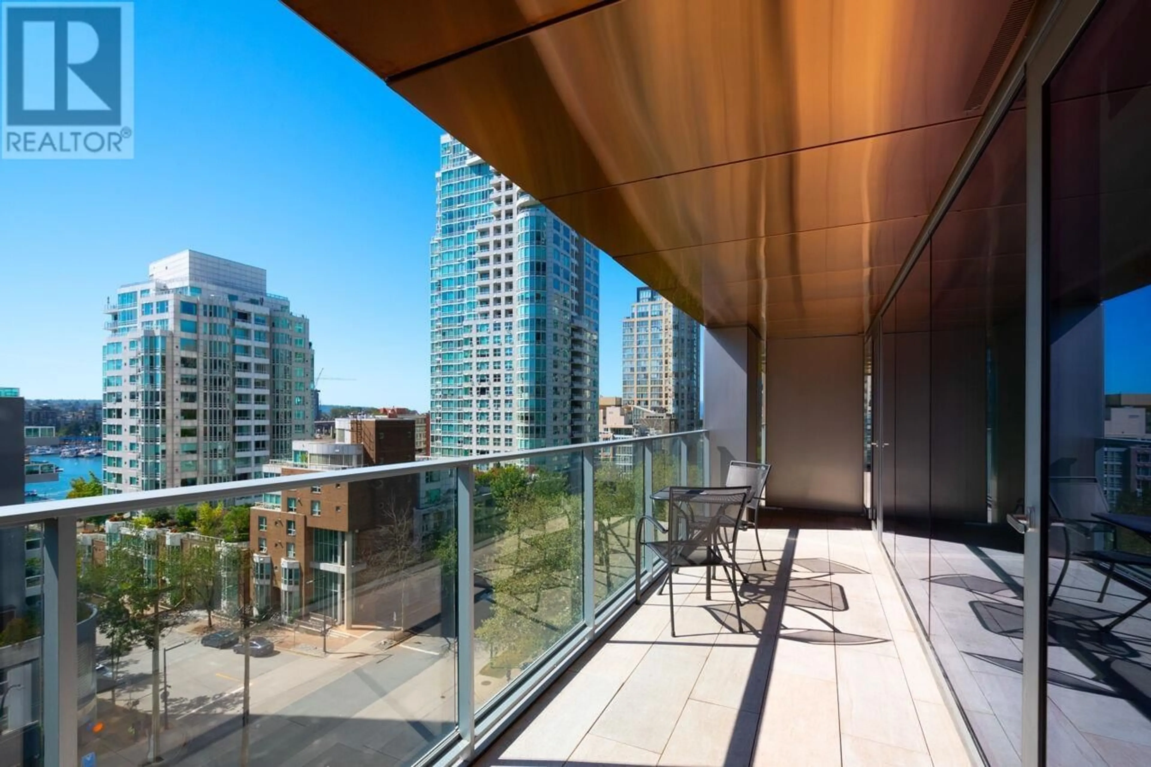 Patio, city buildings view from balcony for 903 1480 HOWE STREET, Vancouver British Columbia V6Z0G5