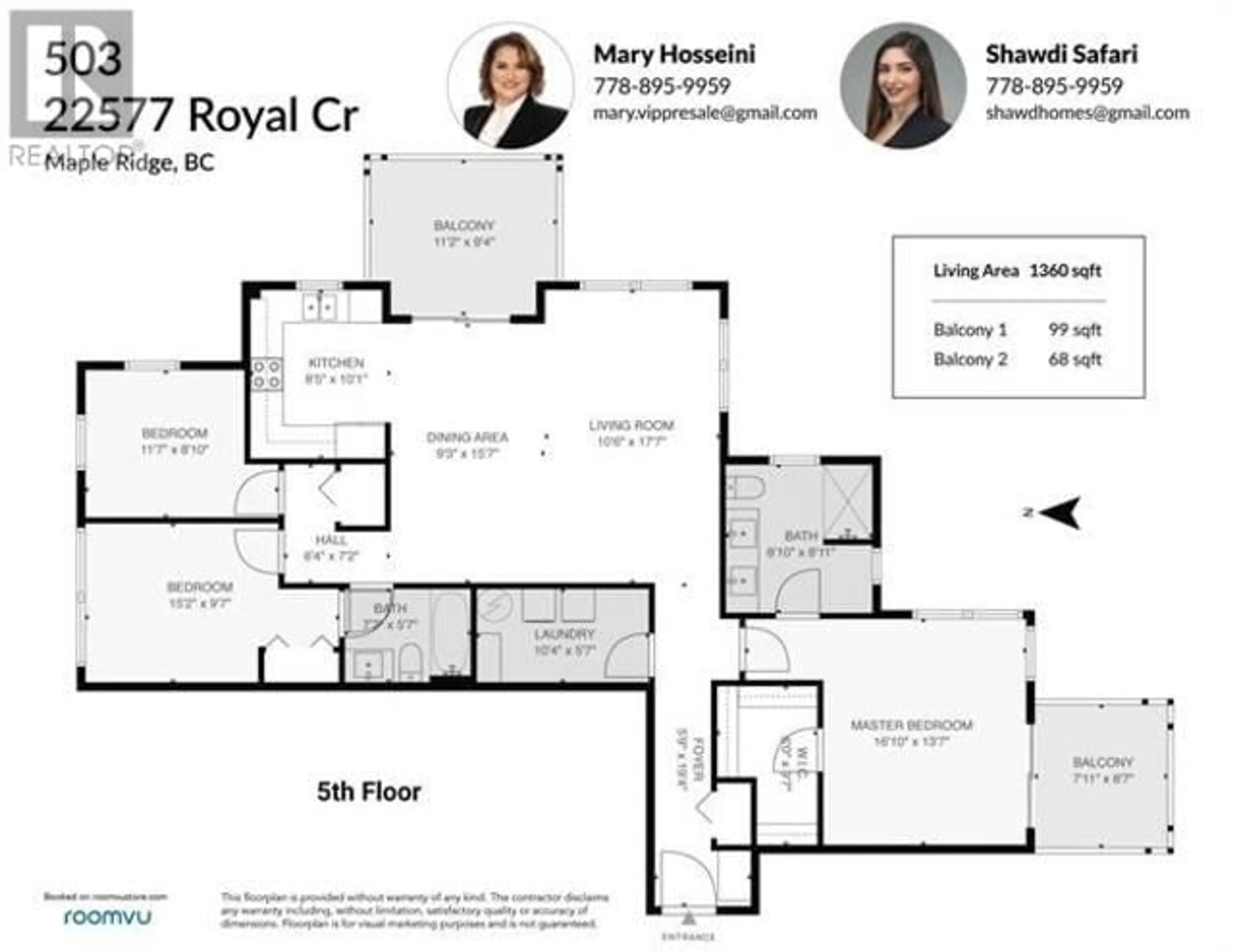 Floor plan for 503 22577 ROYAL CRESCENT, Maple Ridge British Columbia V2X2M2